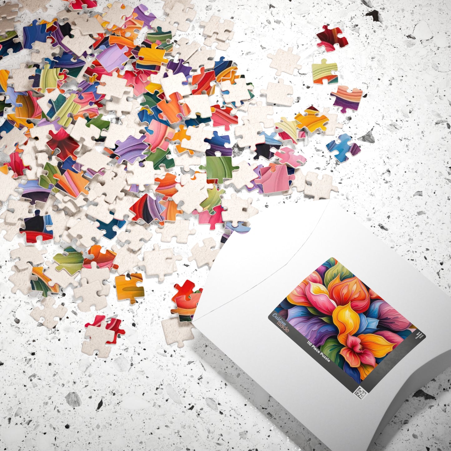 Floral Art Puzzle: Vibrant 110, 252, 520, 1014-piece Abstract Jigsaw Game, Home Decor, Gift Idea for Adults, Family Fun Activity Puzzle The Puzzle Chest