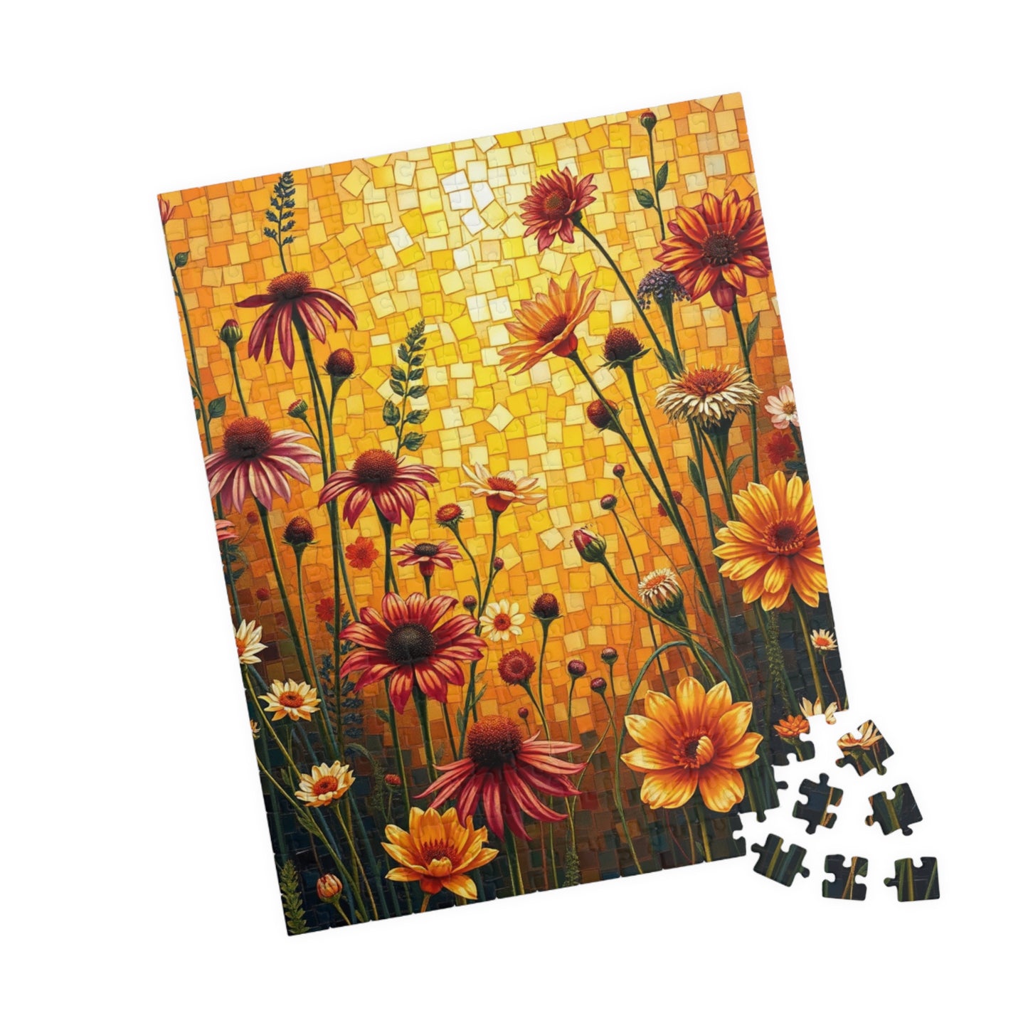 Vibrant Floral Mosaic Puzzle, 110/252/520/1014-piece Jigsaw Game, Nature Lover Gift, Fun Activity for All Ages, Perfect for Family Time Puzzle The Puzzle Chest