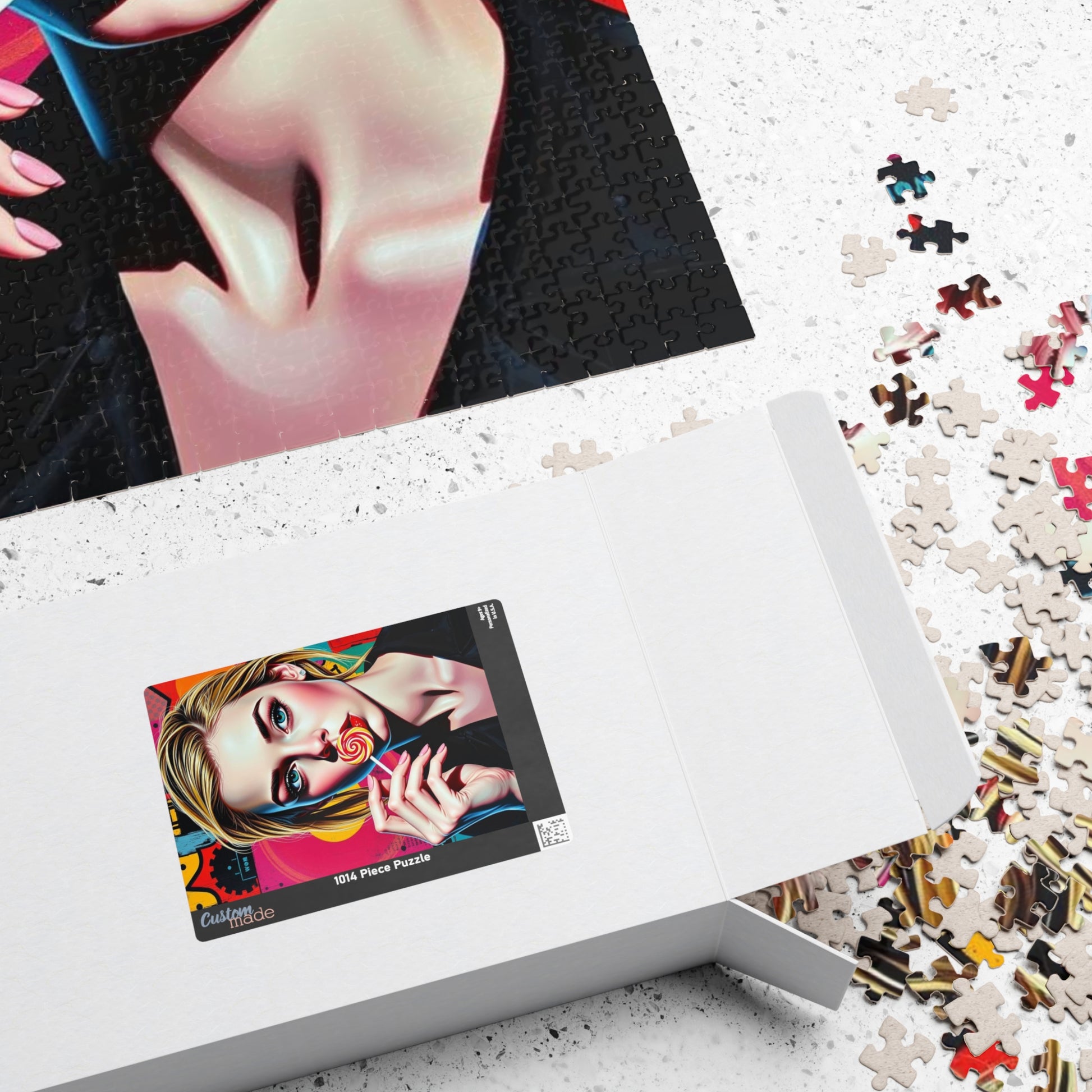 Colorful Pop Art Puzzle - Engaging Woman Portrait Jigsaw for Art Lovers, Family Game Night, Unique Gifts, Home Entertainment, Stress Relief Puzzle The Puzzle Chest