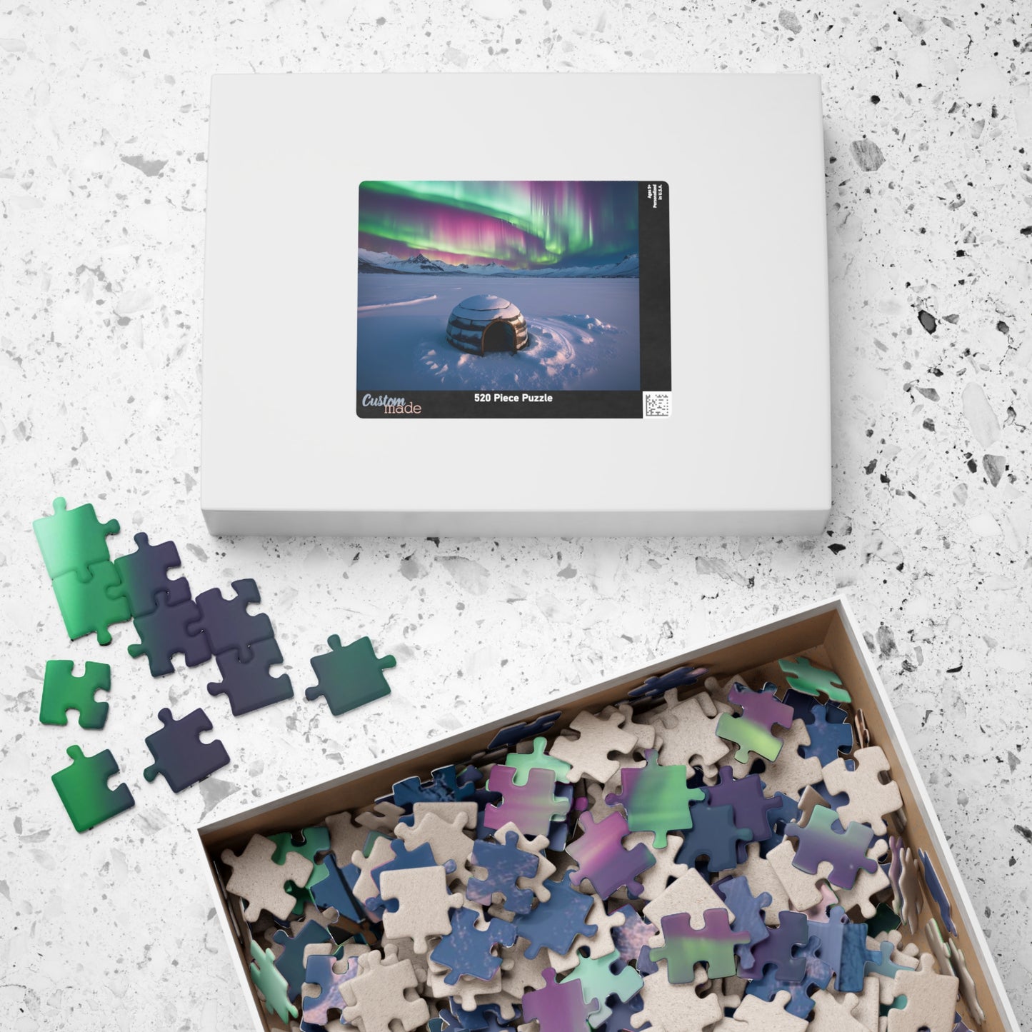 Aurora Borealis Jigsaw Puzzle - 110, 252, 520, 1014-piece Igloo Scenic Gift for Nature Lovers, Family Activity, Game Night, Cozy Gift Idea Puzzle The Puzzle Chest