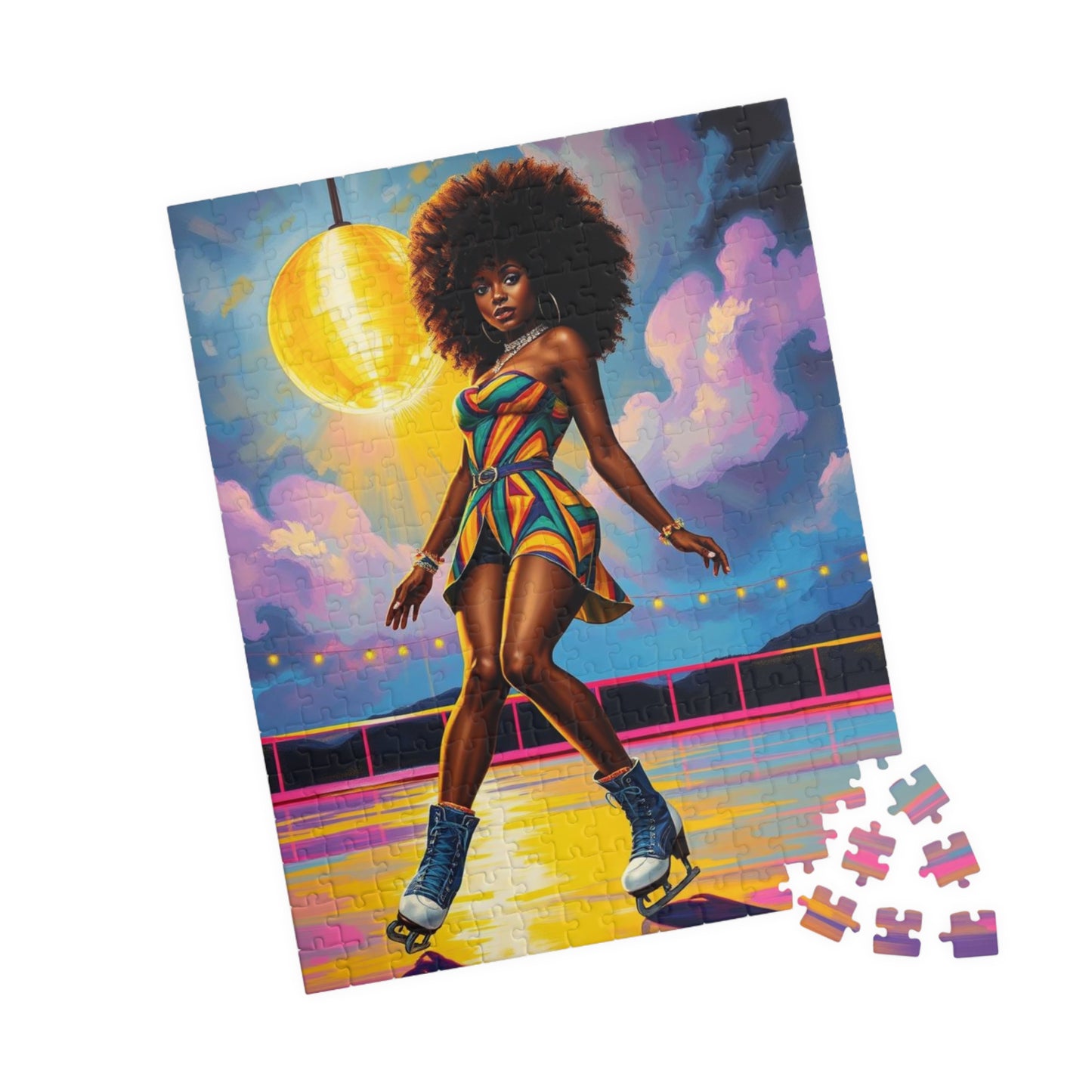 Retro Roller Skating Puzzle - Black Woman Jigsaw | Afrocentric Gift for Skating Enthusiast, Family Game Night, Nostalgic Home Entertainment Puzzle The Puzzle Chest