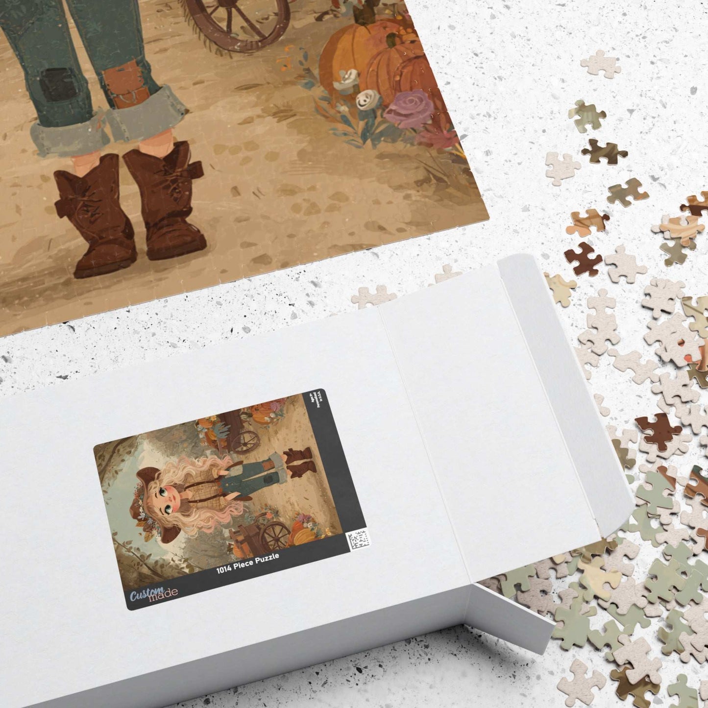 2010s Autumn Cowgirl Jigsaw Puzzle - Hipster Orchard, Fall Theme Game for Family Game Night, Puzzle Lover Gift for Halloween & Thanksgiving Puzzle The Puzzle Chest