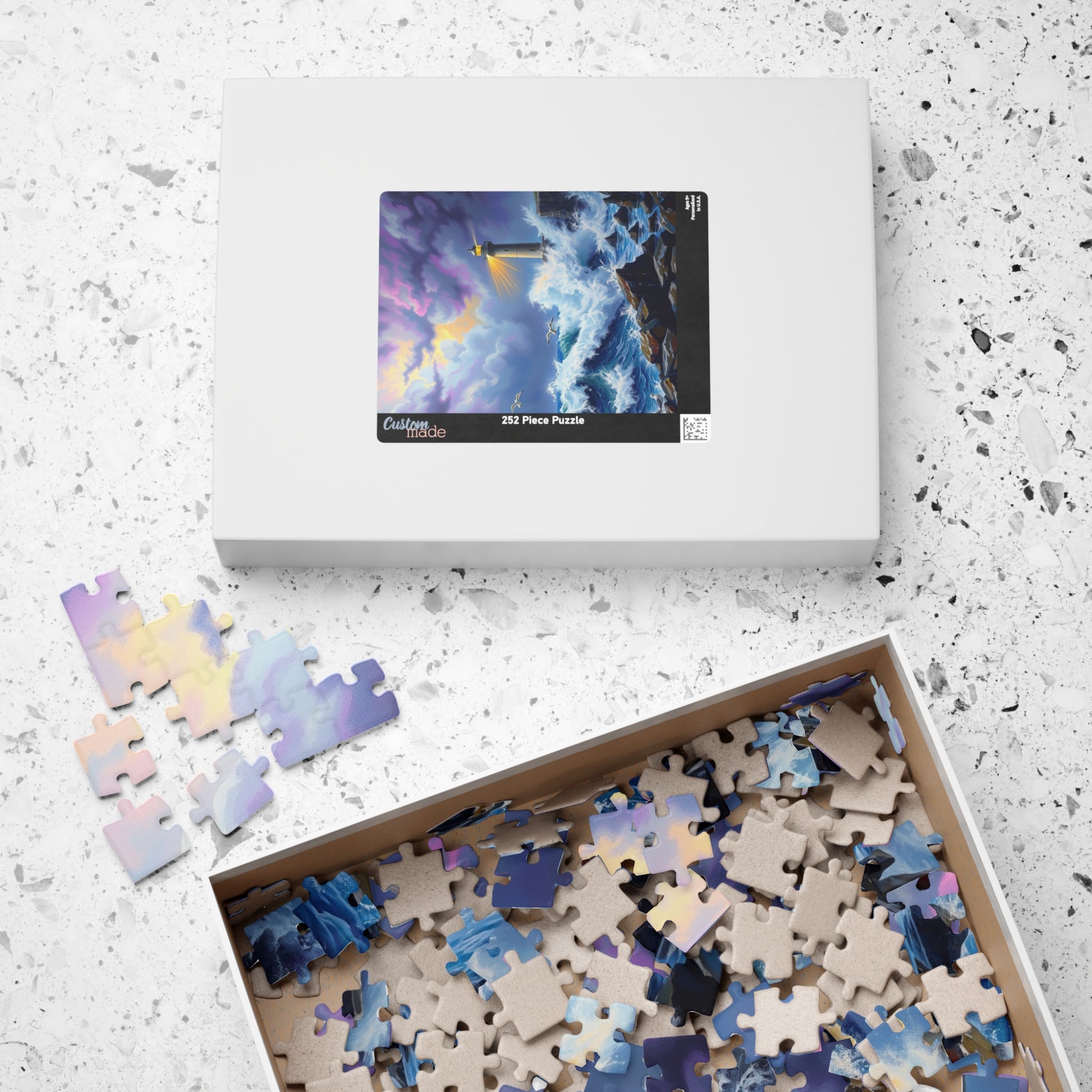 Lighthouse Waves Puzzle - 110, 252, 520, 1014-piece | Relaxation, Family Fun, Gift Idea, Coastal Home Decor Puzzle The Puzzle Chest