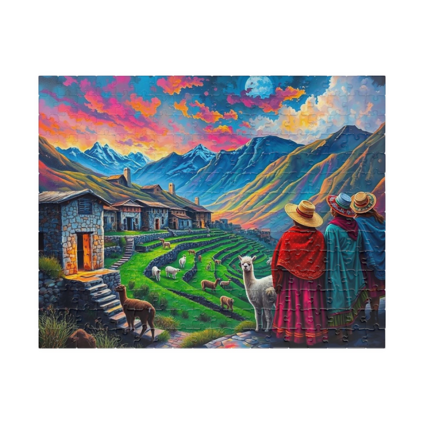 Andean Village in Peru Puzzle Jigsaw Game - Mountain View, Mindfulness Activity, Nature Lovers Gift for Friends, Family Activity 252 pcs (Horizontal) Puzzle The Puzzle Chest