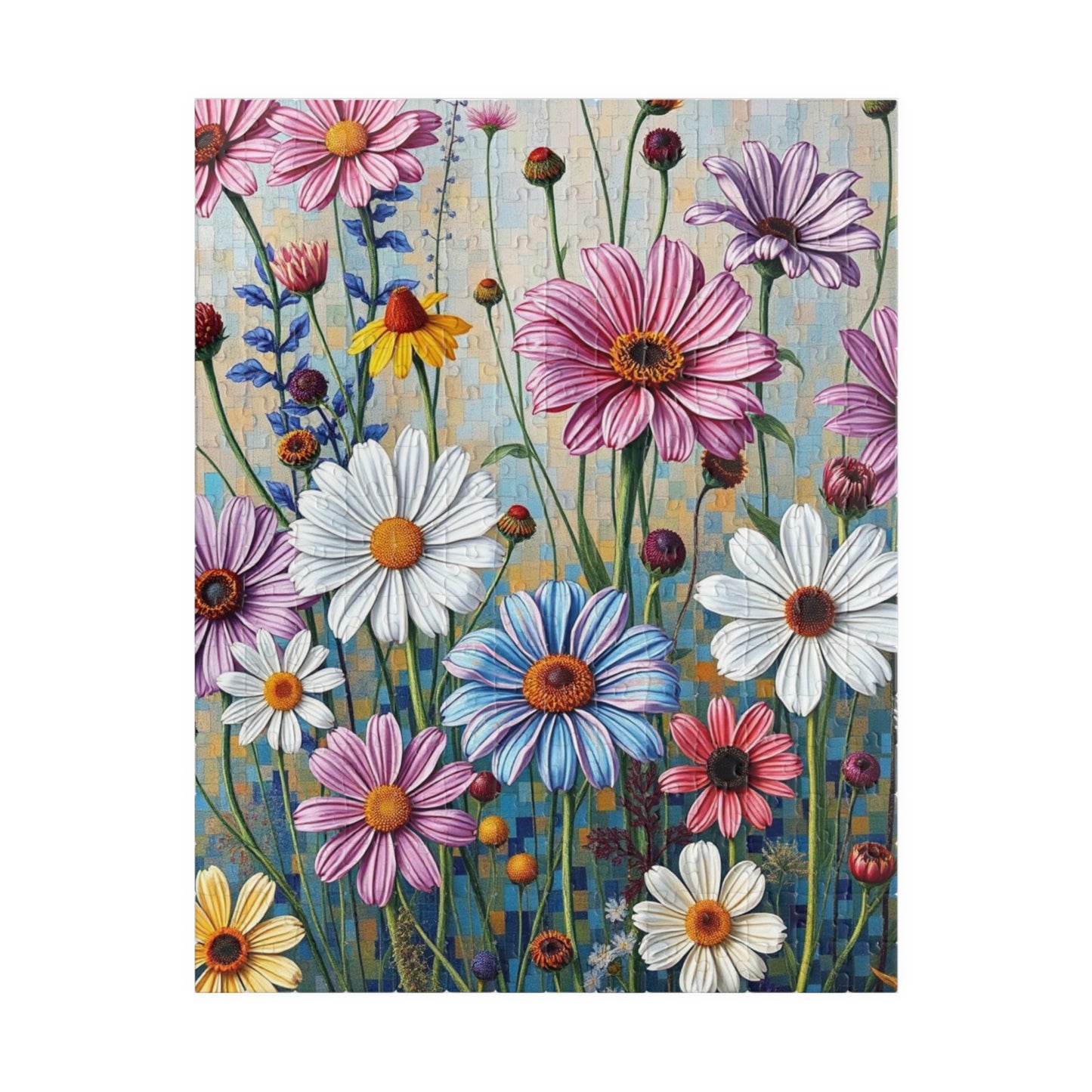 Floral Mosaic Puzzle - Beautiful Flower Design, Jigsaw Game for Nature Lovers Art Enthusiasts, Family Fun Game 252 pcs (Vertical) Puzzle The Puzzle Chest