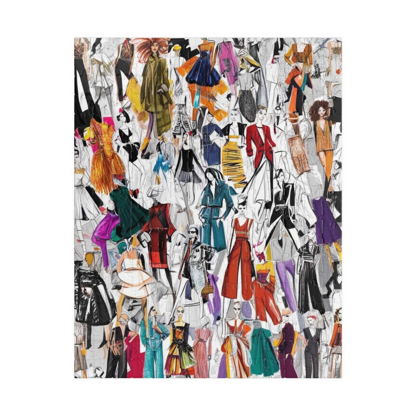 Fashion Illustration Collage Puzzle, Artistic Jigsaw for Fashion Lovers, Gift for Designers, Creative Activity, 110-1014 Piece 252 pcs (Vertical) Puzzle The Puzzle Chest
