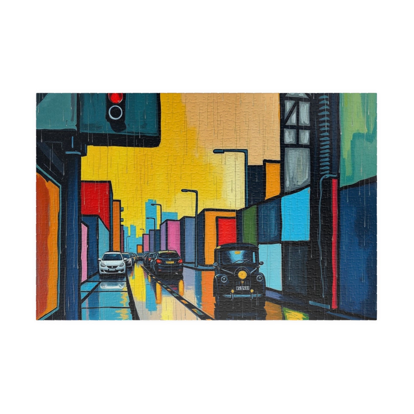 Colorful Cityscape Puzzle - Abstract Art, Jigsaw Game for Adults, Gift for Friends, Family Fun, Mindfulness Activity, Brain Teaser 1014 pcs (Horizontal) Puzzle The Puzzle Chest