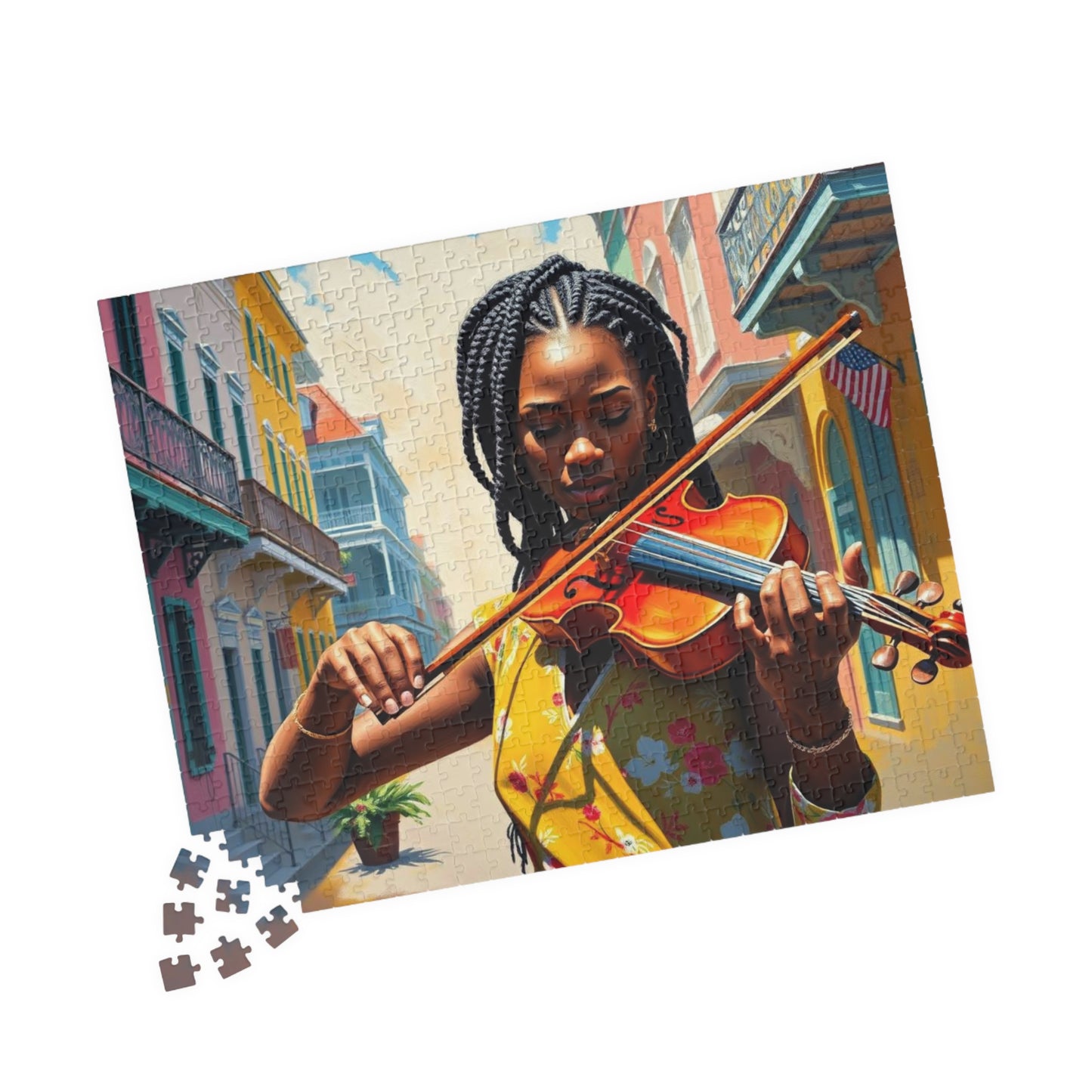 Colorful Violinist Puzzle - Black Woman Art Jigsaw Game, Holiday Birthday Gift for Music Lover Art Enthusiast, Mindful Family Fun Activity Puzzle The Puzzle Chest