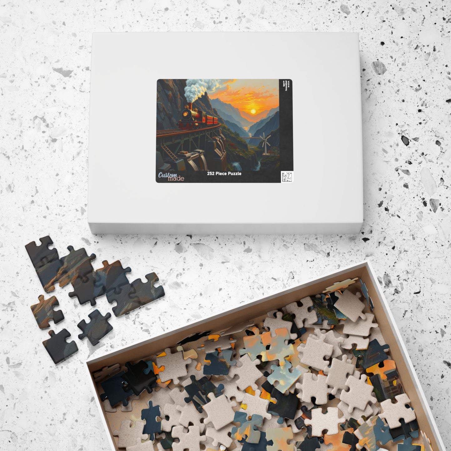 Scenic Steampunk Train Adventure Puzzle, Enchanting Landscape Jigsaw for Family Fun, Gifts for Train Lovers, Home Entertainment Brain Teaser Puzzle The Puzzle Chest