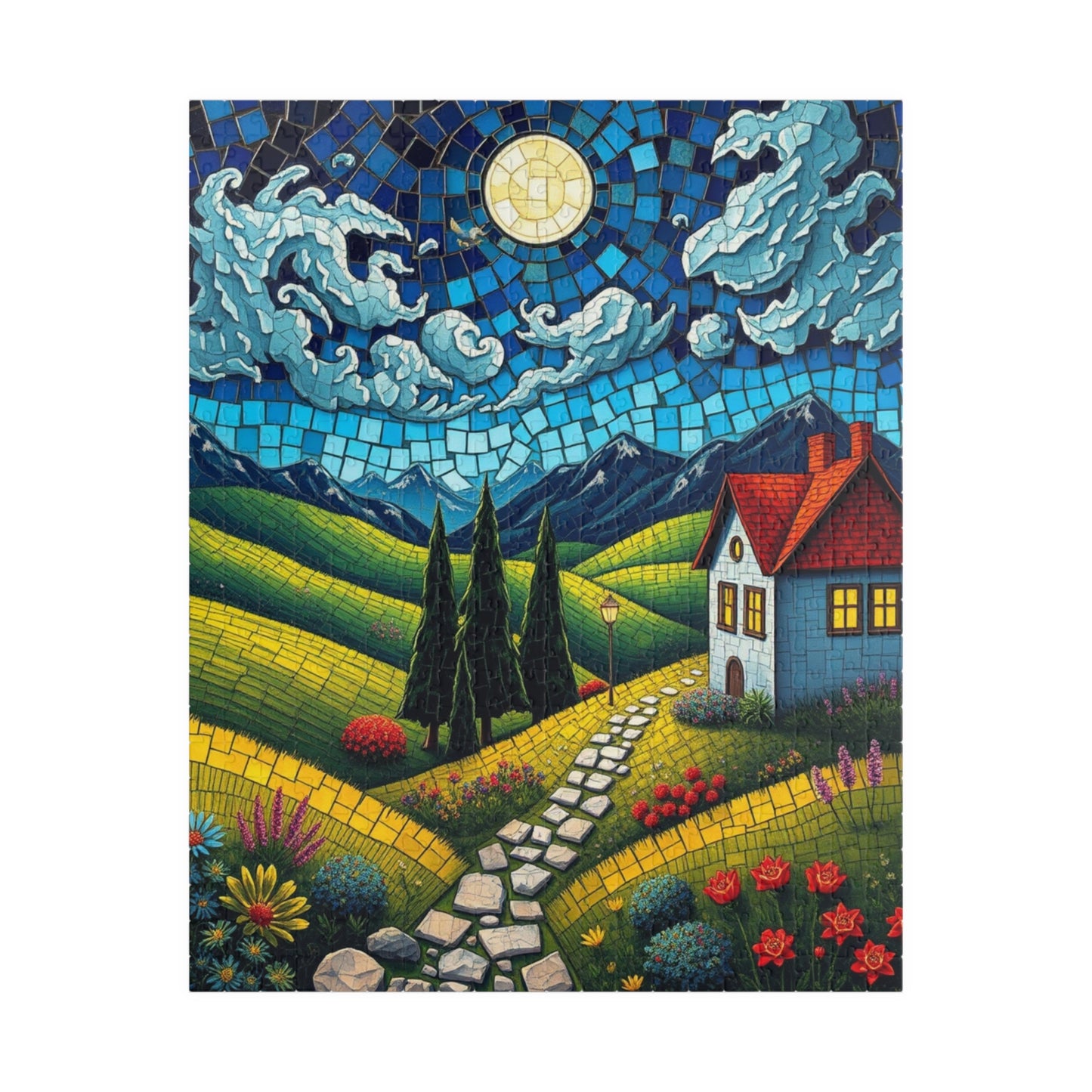 Mosaic Puzzle, Charming Landscape Whimsical Mosaic Tile, Adult Jigsaw Game Toy, Family Fun, Stress Relief Activity, Home Decor, Brain Teaser 520 pcs (Vertical) Puzzle The Puzzle Chest