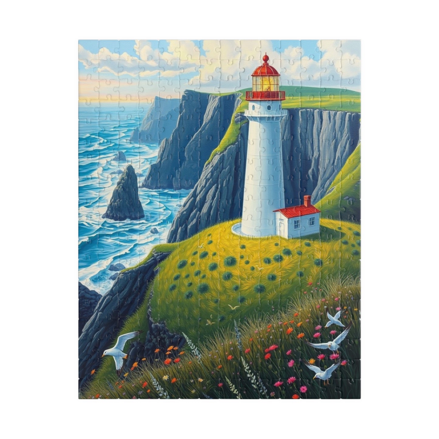 Lighthouse Puzzle - 110 252 520 1014-Piece, Coastal Decor, Gift for Puzzle Lovers, Ocean Scene Challenge, Family Activity 252 pcs (Vertical) Puzzle The Puzzle Chest