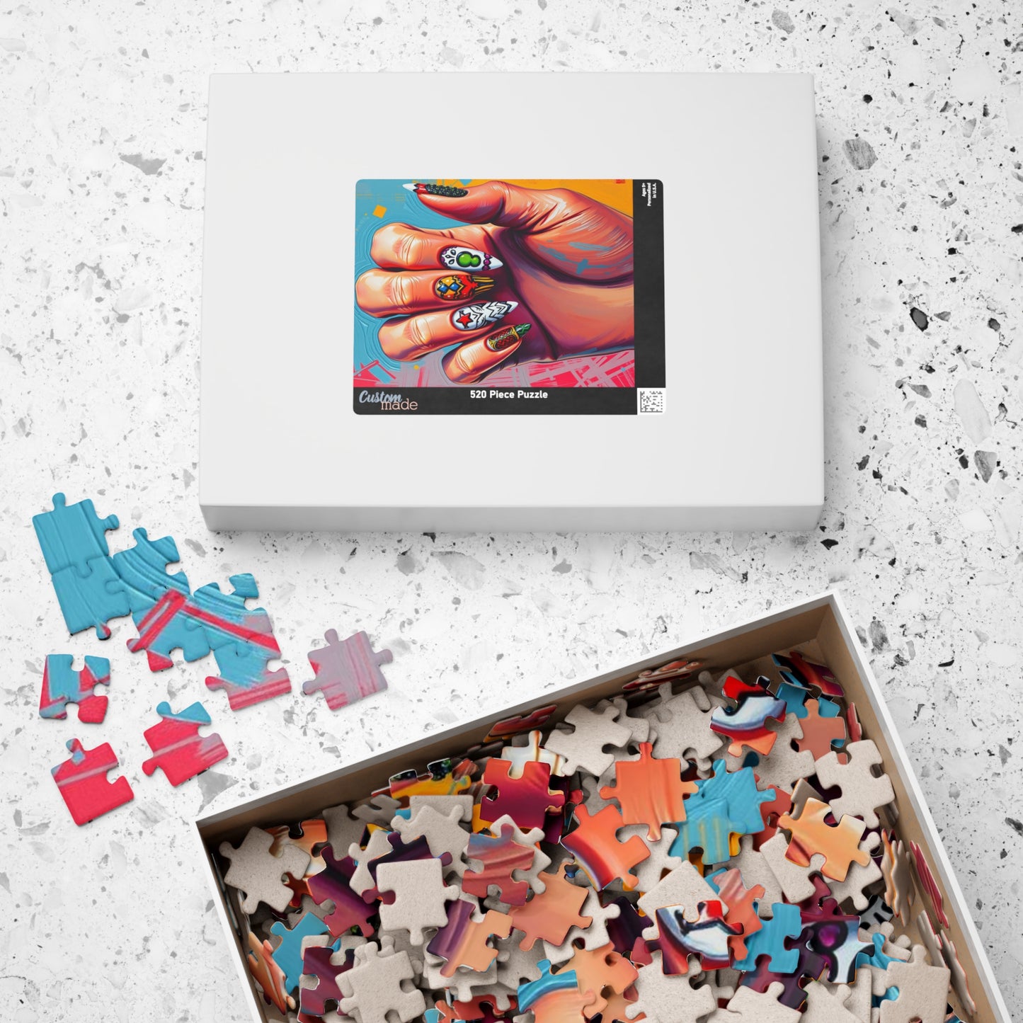 Artistic Nail Design Puzzle, Fun Family Activity, Unique Gift, Nail Art Enthusiasts, Creative Home Decor, 110-1014 Pieces Puzzle The Puzzle Chest