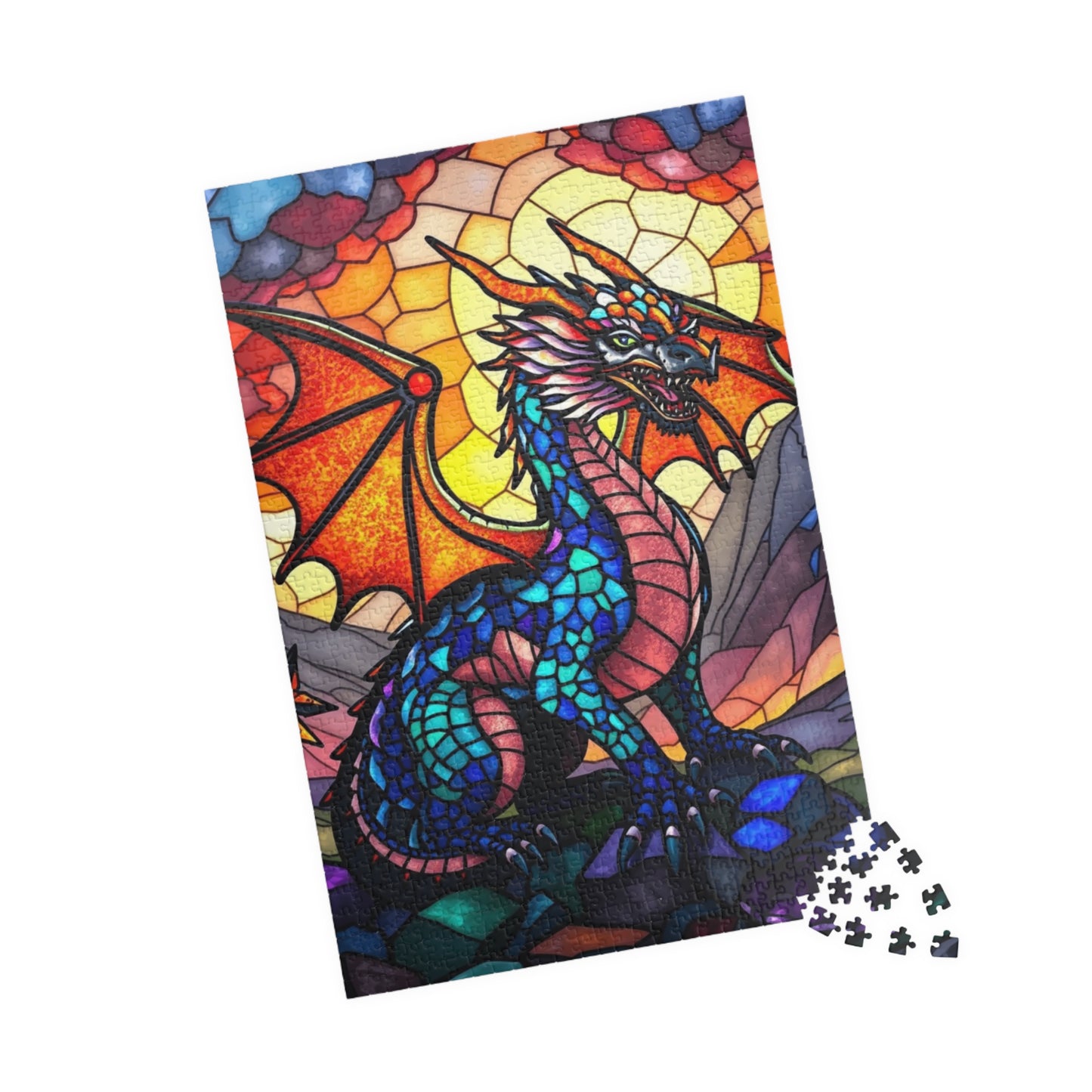 Stained Glass Dragon Puzzle, Colorful Art Jigsaw for Adults, Perfect Gift for Hobbyists, Family Game Night, 110-1014 Pieces Puzzle The Puzzle Chest