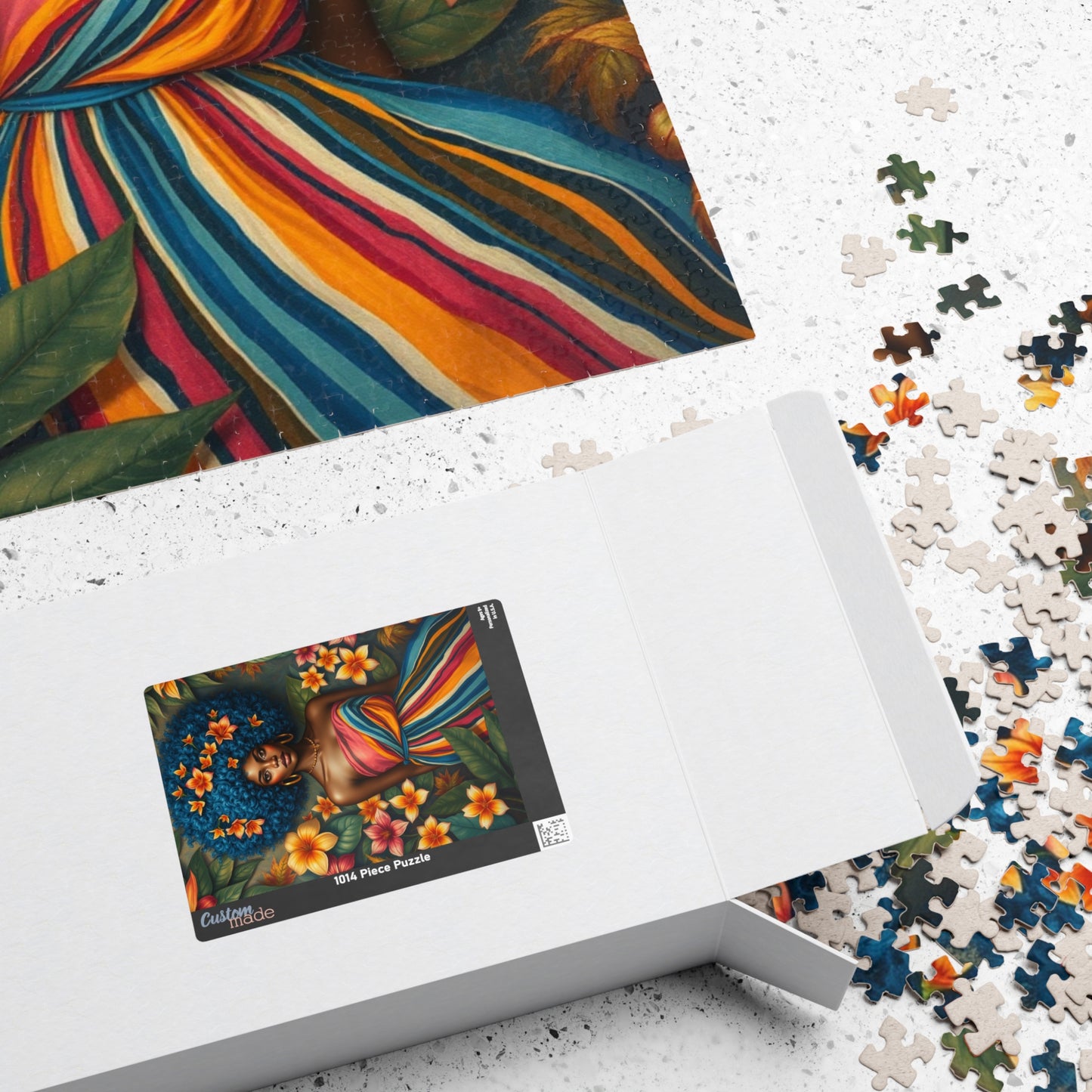 Vibrant Floral Black Art Puzzle, African American Woman Jigsaw Game, Afrocentric Gift for Puzzle Lover, Mindfulness Activity, Brain Teaser Puzzle The Puzzle Chest