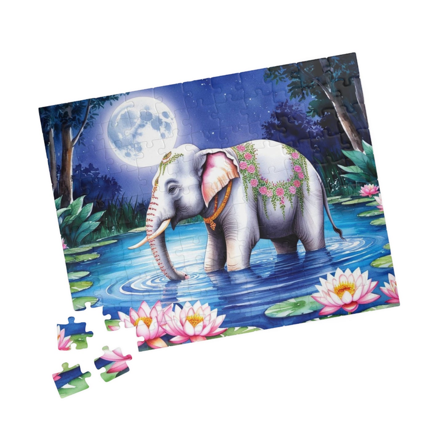 Serene Elephant Puzzle, Jigsaw Game for Puzzle Loving Adults, Mindfulness Gift for Friend, Nature Lover's Fun, Home Entertainment Puzzle The Puzzle Chest