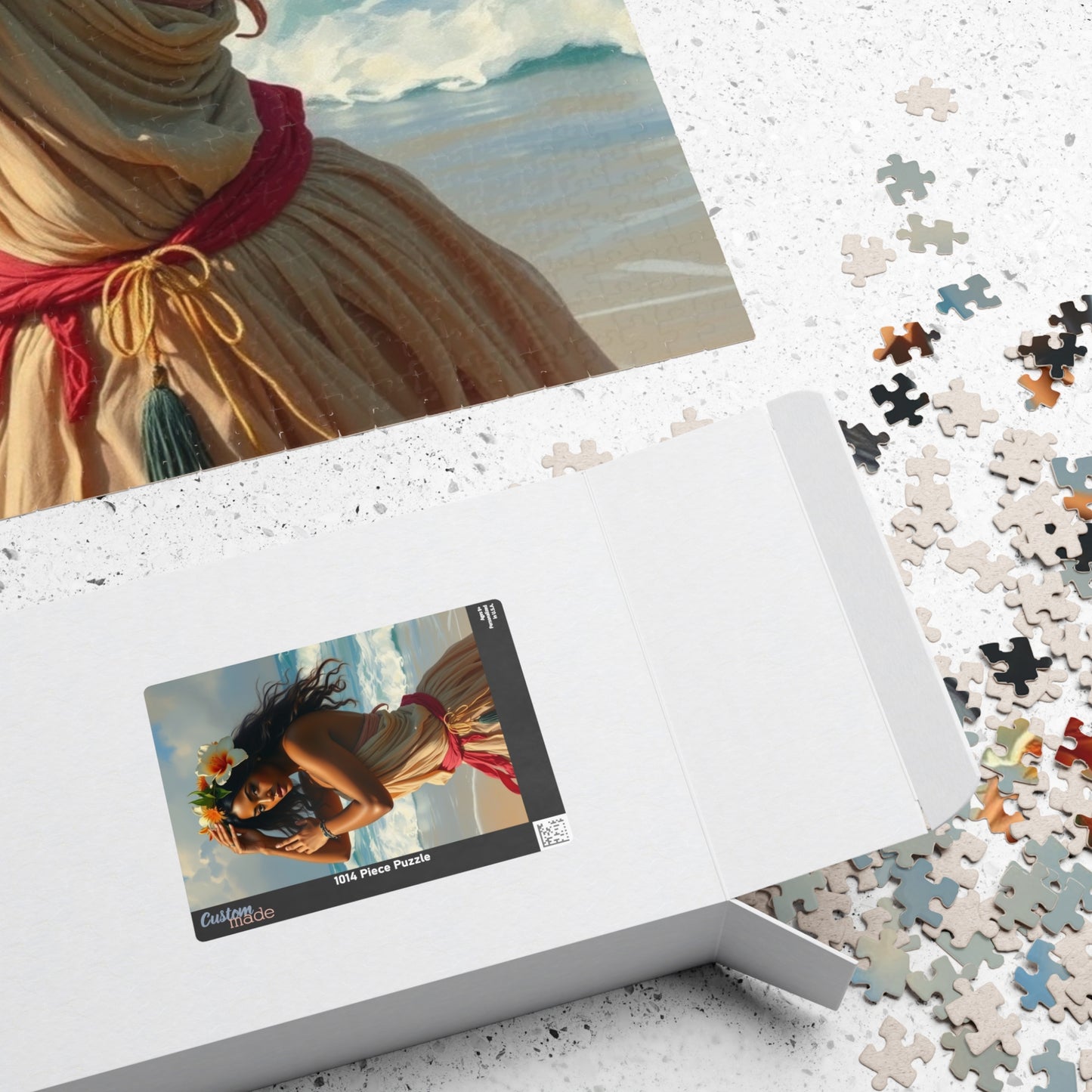 Polynesian Cultural Jigsaw Puzzle, Hula Dancer Beach Scene, Coastal Art-Inspired Quiet Time Activity for Puzzle Lover Art Enthusiast, Gift Puzzle The Puzzle Chest