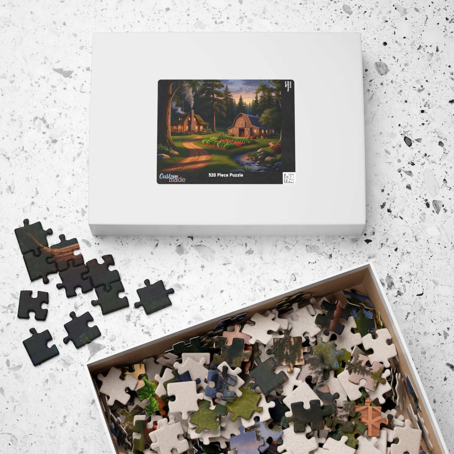 Secluded Farmstead Puzzle, Cozy Cabin Landscape Jigsaw Game, Outdoor Vibes, Solo Fun, Gift for Game Night, 110-1014 Piece, Family Activity Puzzle The Puzzle Chest