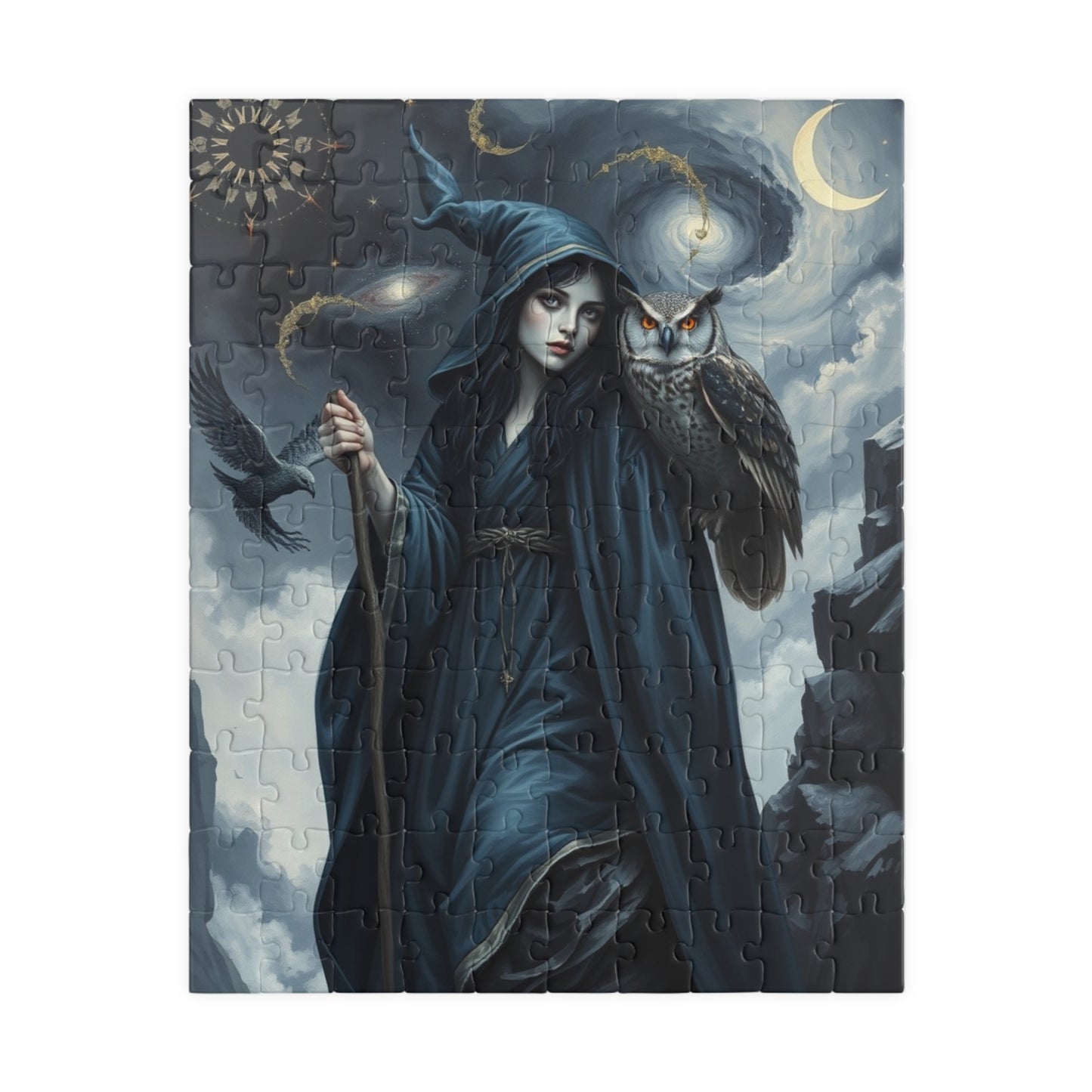 Mystical Night Witch Puzzle, 110-1014 Piece | Enchanting Fantasy Dark Art, Witchcraft Decor, Mindful Activity, Gift for Puzzle Lovers, Home