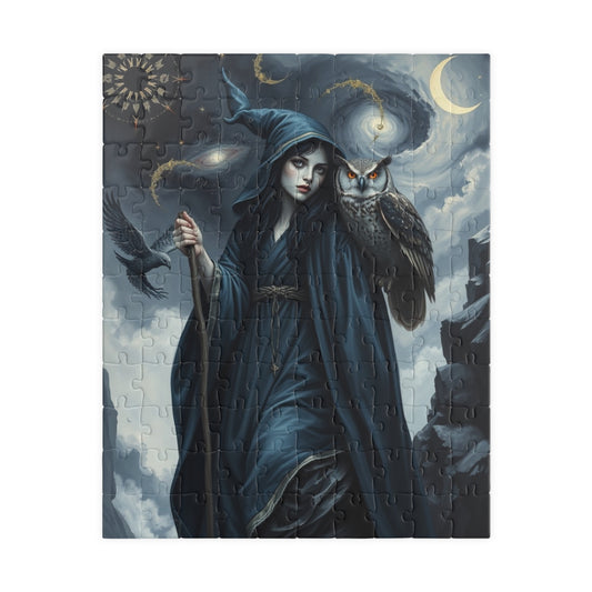 Mystical Night Witch Puzzle, 110-1014 Piece | Enchanting Fantasy Dark Art, Witchcraft Decor, Mindful Activity, Gift for Puzzle Lovers, Home 110 pcs (Vertical) Puzzle The Puzzle Chest