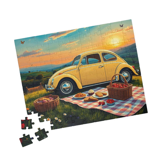 Picnic Bliss Sunny Vintage Car Puzzle Ideal for Holiday or Birthday Gift, Family Bonding, Home Decoration Puzzle The Puzzle Chest