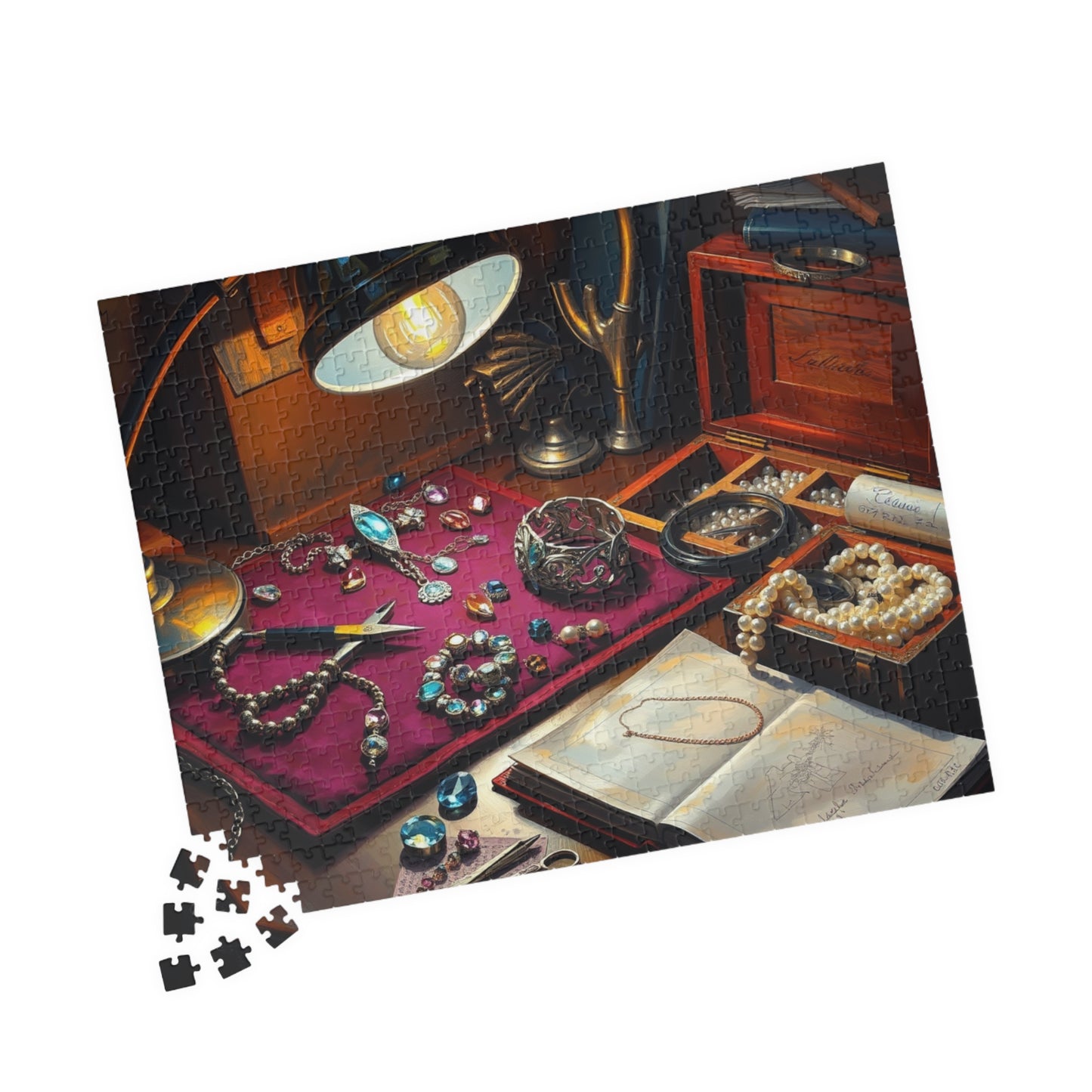 Jewelry Maker Workbench Jigsaw Puzzle, Intricate Beads, Gems and Crafting Scene, Detailed Crafting Table Design, Mindful Hobby, DIY Crafters Puzzle The Puzzle Chest