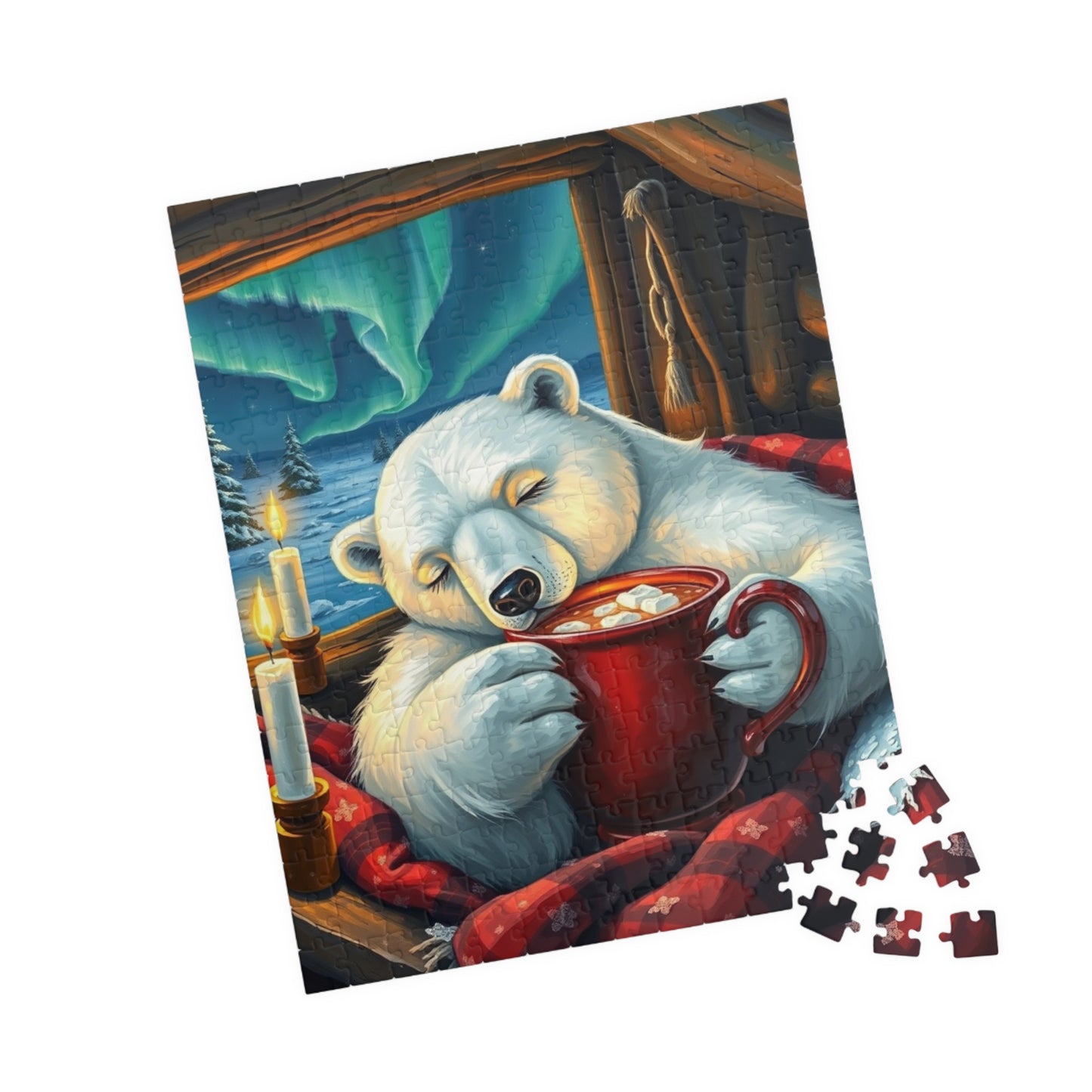 Cozy Winter Bear Jigsaw Puzzle, Gift for Friends Animal Lover, Indoor Activity Ideal for Holiday Fun, Family Game Night, Unique Brain Teaser Puzzle The Puzzle Chest