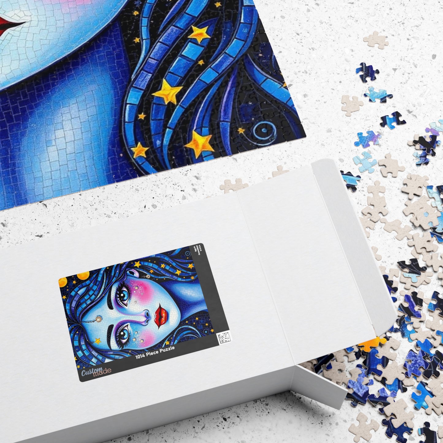 Mosaic Portrait Celestial Woman Puzzle | 110-1014 Piece Stars and Planets Jigsaw Game, Starry Night Artwork, Gift for Puzzle Lovers, Mindful Puzzle The Puzzle Chest