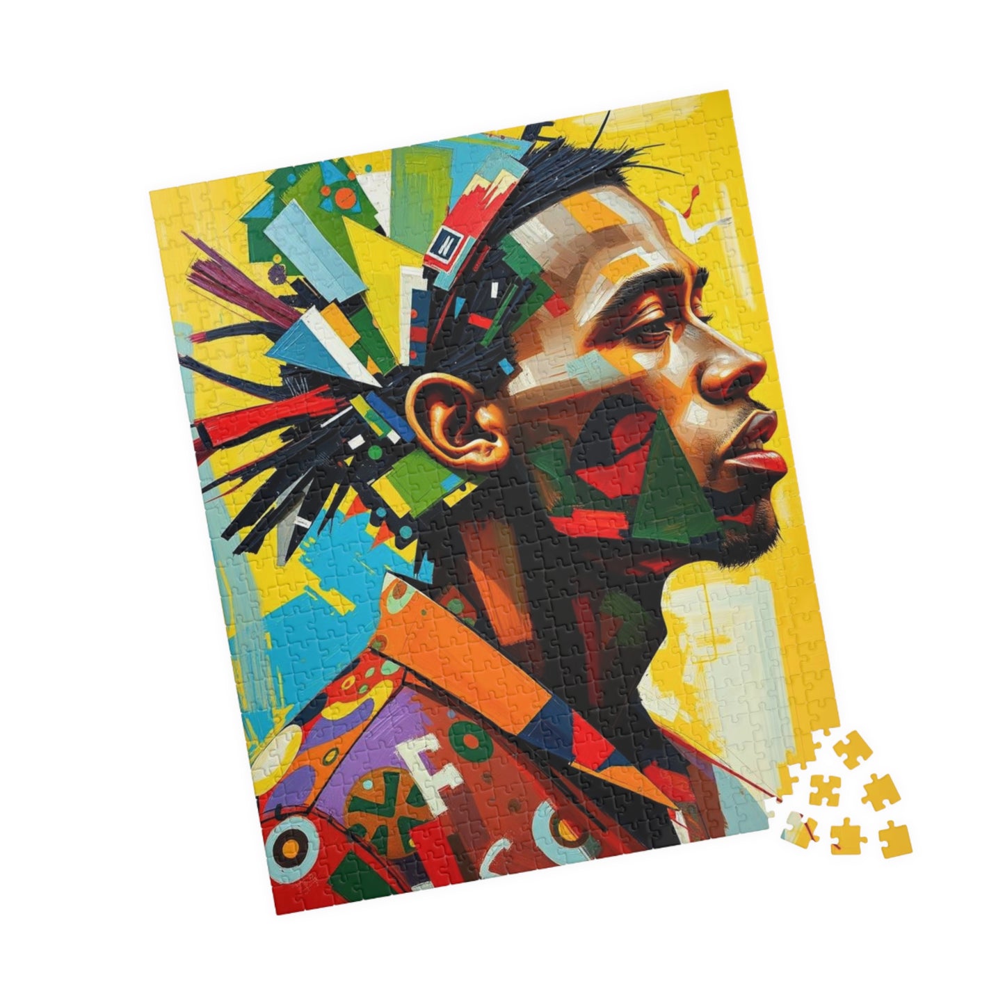 Colorful Black Man Art Puzzle - 110 to 1014 pieces, Unique Gift for Friend, Brain Teaser, Family Fun Activity, Art Enthusiast Puzzle The Puzzle Chest