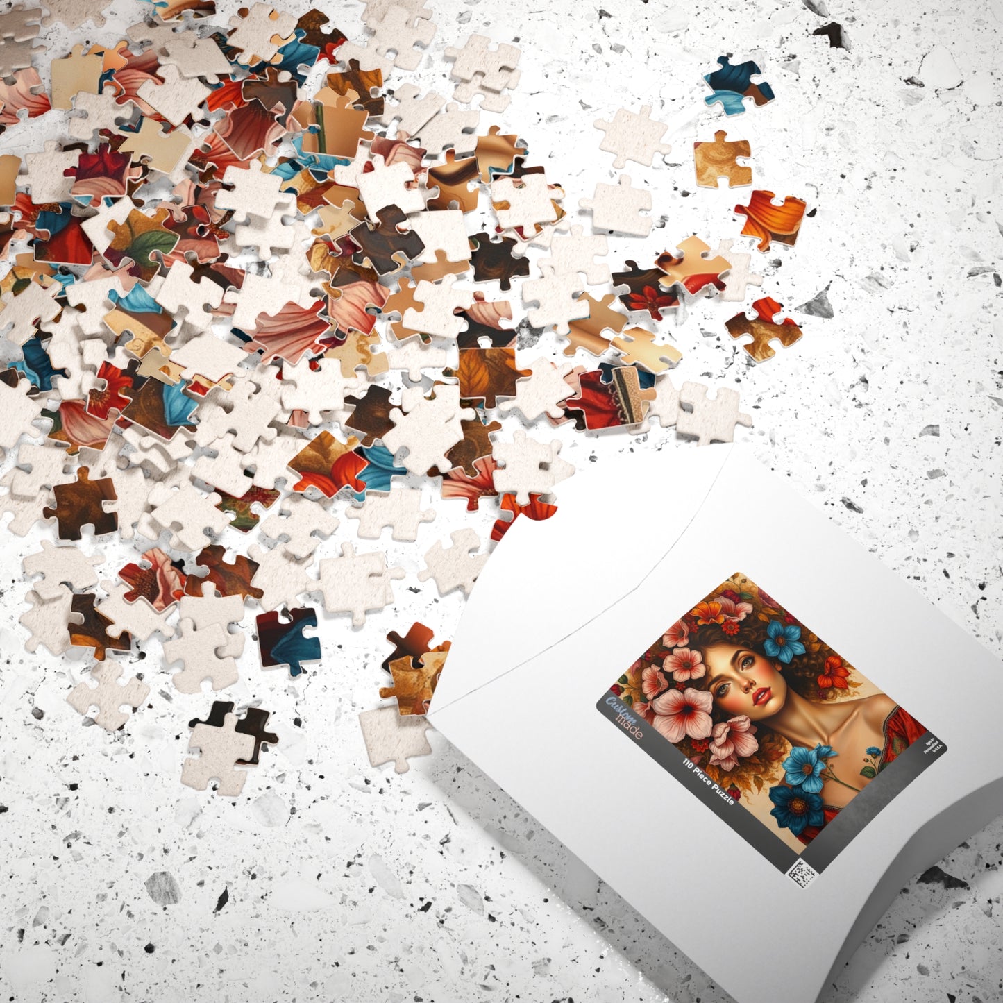 Floral Woman Puzzle, Portrait Art Jigsaw Puzzle for Adults, Unique Gift for Friends, Home Entertainment, Mindfulness Game, Relaxing Activity Puzzle The Puzzle Chest