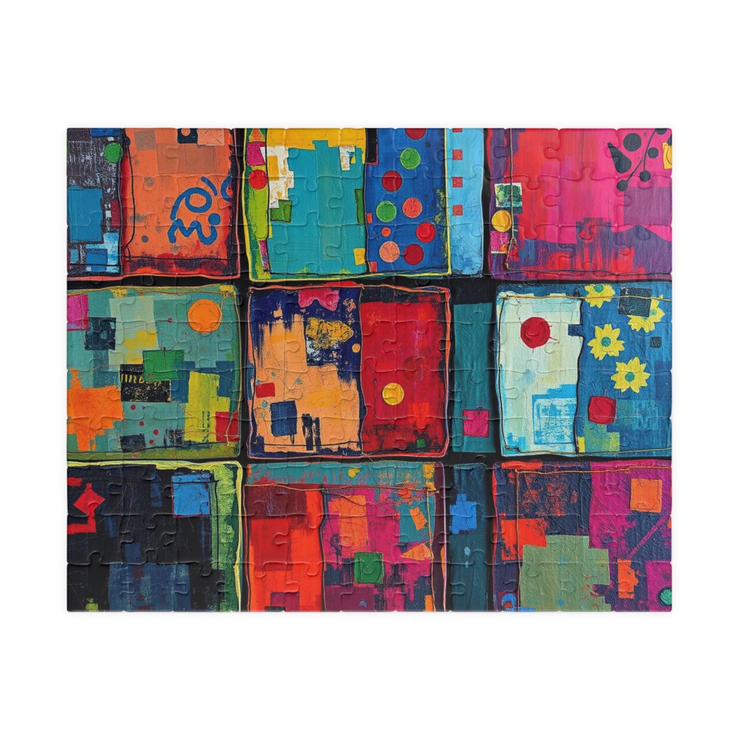 Colorful Abstract Art Puzzle - 110, 252, 520, 1014-piece, Fun Family Activity, Gift for Puzzle Lovers, Home Entertainment Party Game 110 pcs (Horizontal) Puzzle The Puzzle Chest