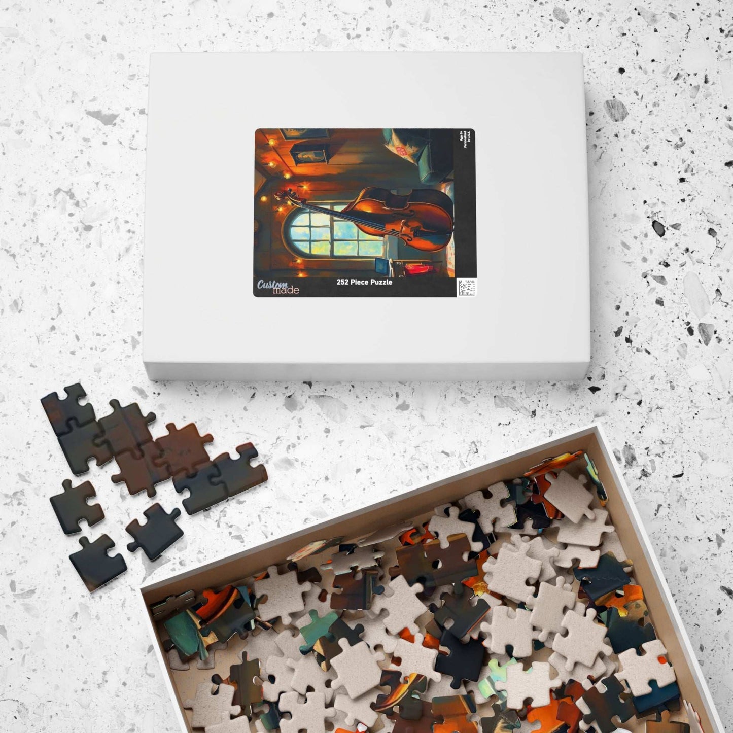Cello and Tea Time Jigsaw Puzzle - Music Instrument Theme, Musical Puzzle Gift for Musician, Music Lover and Teacher, Birthday or Holiday Puzzle The Puzzle Chest