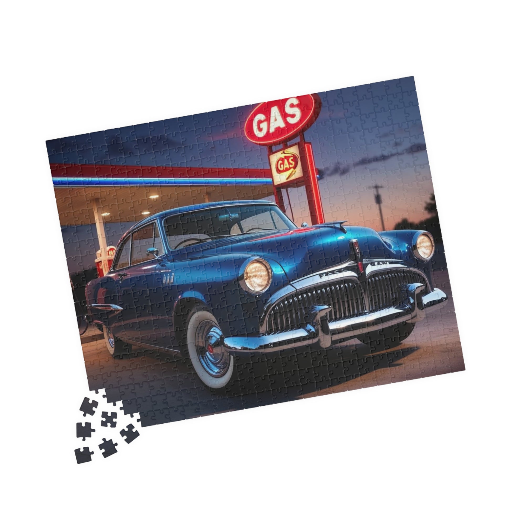 Vintage Car Puzzle - Classic 1958 Hawk, Nostalgic Automotive Art for Puzzle Lovers 520 pcs (Horizontal) Puzzle The Puzzle Chest