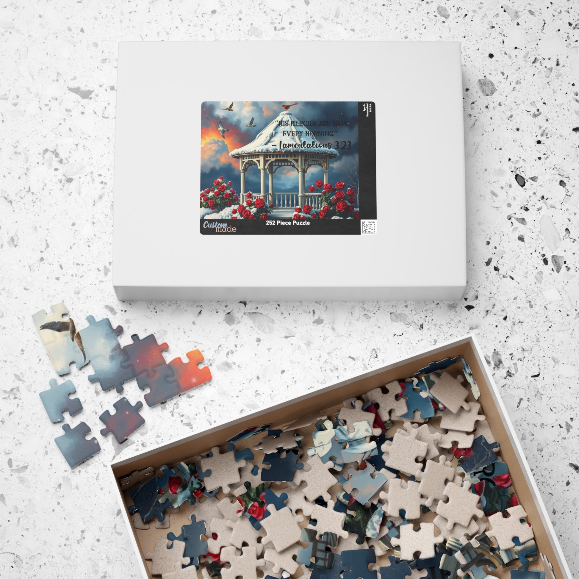 Morning Mercies Christian Jigsaw Puzzle - Inspirational Bible Quote for Faith and Encouragement, Lamentations 3:23, Religious Gift Puzzle The Puzzle Chest