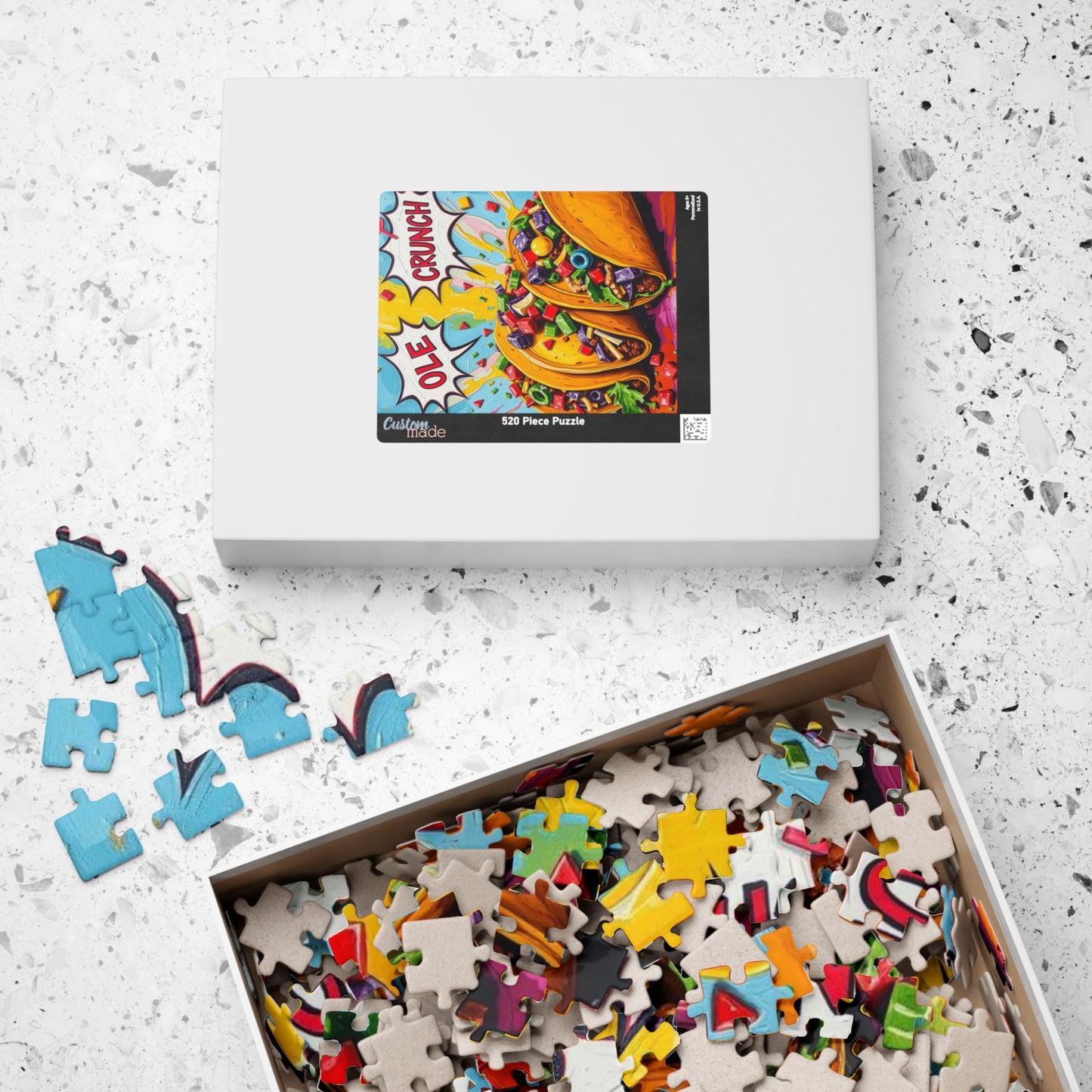 Taco Crunch Puzzle - Pop Art Jigsaw Fun Family Game, 110/252/520/1014-Piece, Vibrant Art for Food Lovers, Great Gift for Taco Tuesday Puzzle The Puzzle Chest