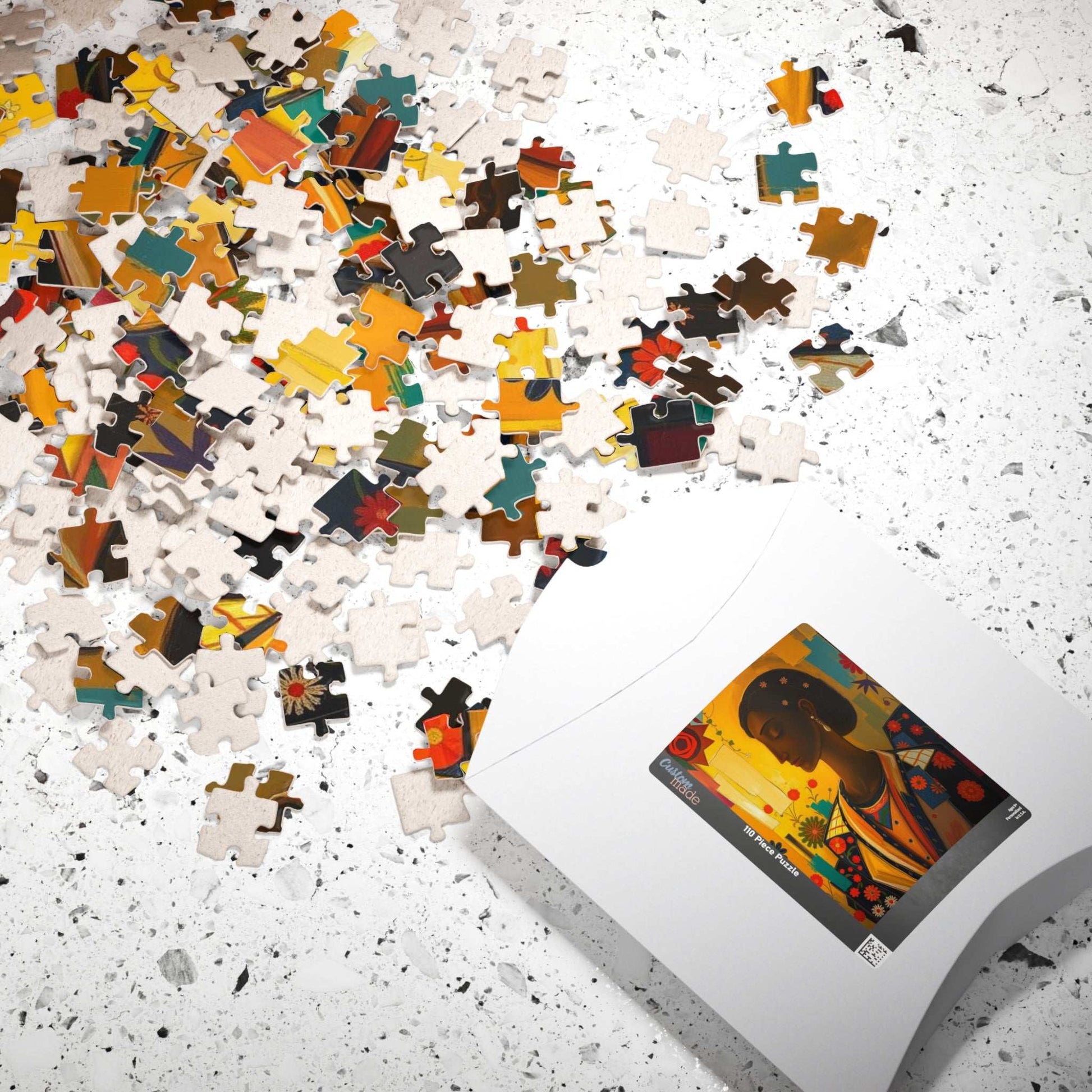 Beautiful Woman Art Puzzle, Afrocentric Jigsaw Game for Adults, Black Art Lover Gift for Friends, Mindful Activity, Mental Exercise Puzzle The Puzzle Chest