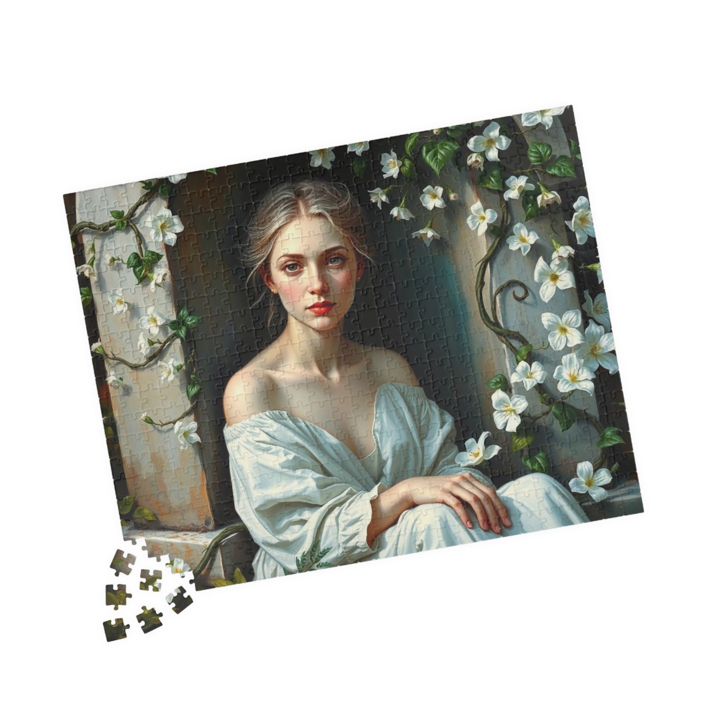 Eternal Vigil Jigsaw Puzzle - Woman by Gravesite, Gothic Puzzle, Dark Fantasy Puzzle, Gift for Art Lover, Home Entertainment, Brain Teaser Puzzle The Puzzle Chest