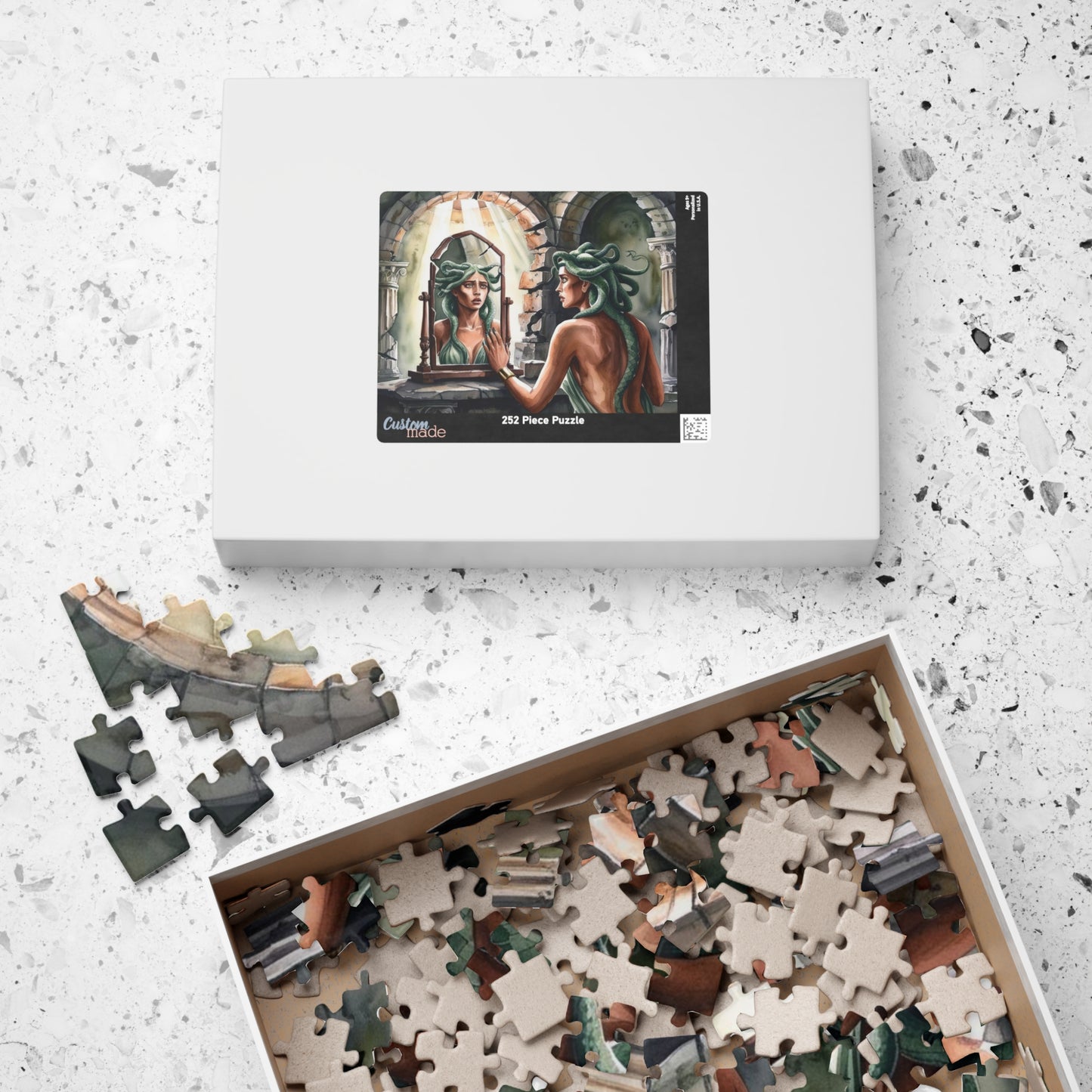 Medusa Stone Lair Jigsaw Puzzle (110, 252, 520, 1014-piece), Greek Mythology Art Game, Mental Challenge Family Activity Entertainment, Hobby Puzzle The Puzzle Chest