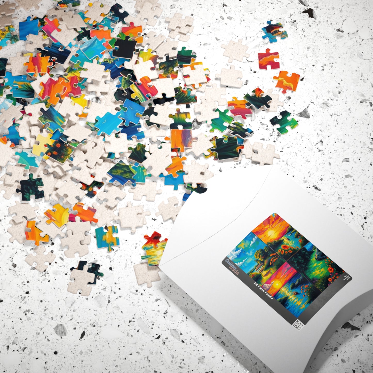 Puzzle, Summer Collage with Bioluminescent Colors, 110, 252, 520, 1014 Piece Jigsaw Game, Nature Artwork, Creative Activity, Family Fun Puzzle The Puzzle Chest