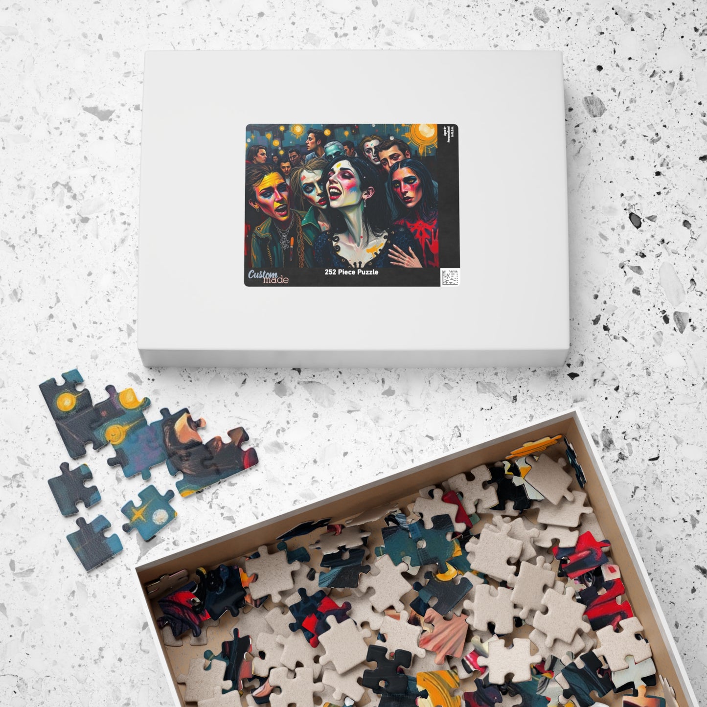 Gothic Party Jigsaw Puzzle, Artistic Puzzle for Adult Entertainment, Ideal for Game Night Solo Fun, Creative Outlet, Gift for Dark Art Lover Puzzle The Puzzle Chest