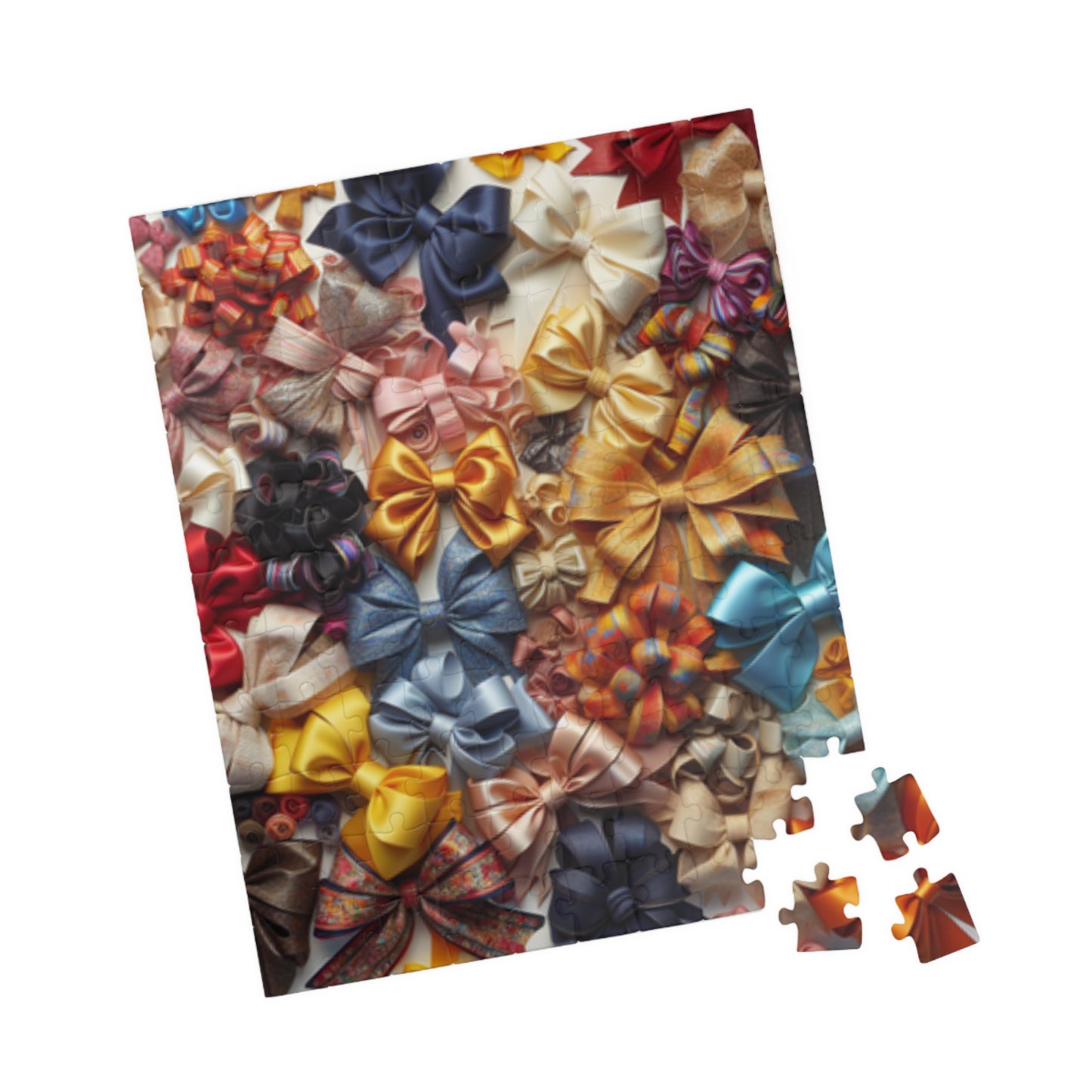 Jigsaw Puzzle, Bow Collage, Colorful 110 252 520 1014-Piece, Coquette Bows, Family Game Night, Mindfulness Activity, Holiday Gift, Stress Puzzle The Puzzle Chest