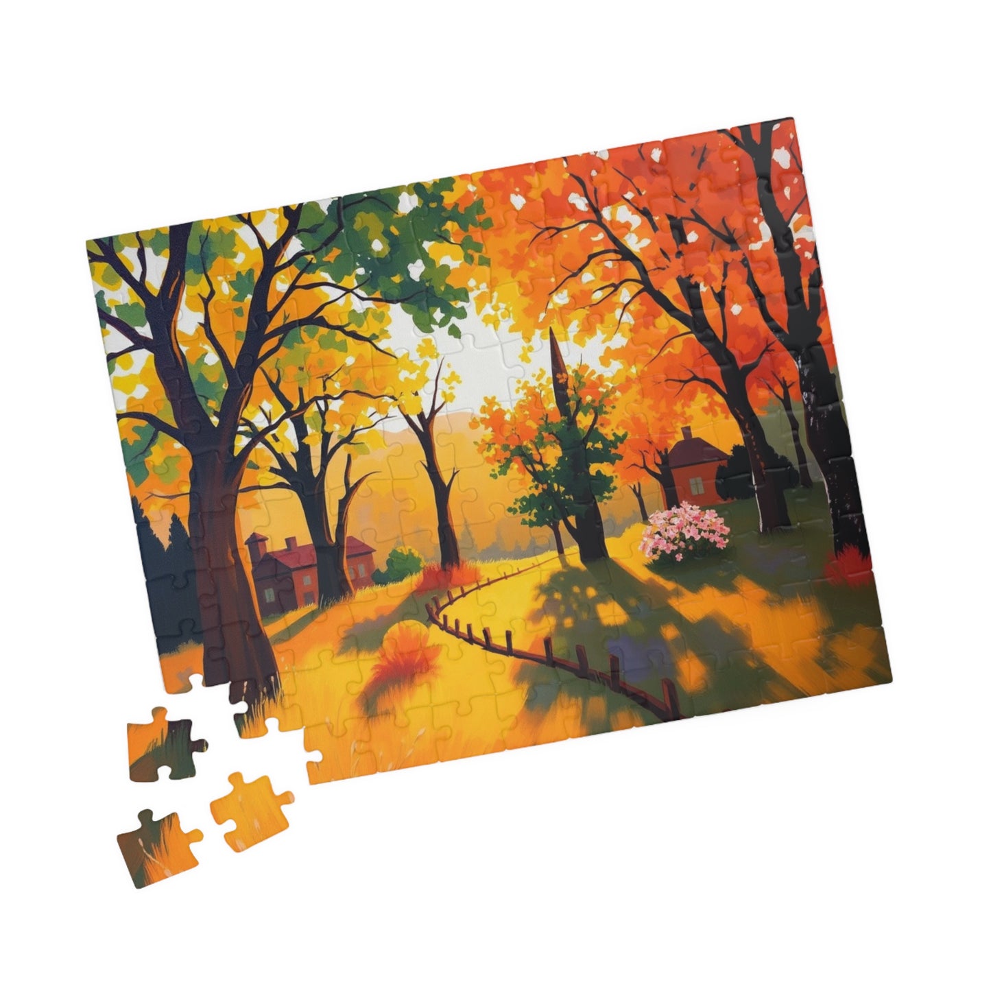 Autumn Sunset Landscape Puzzle for Adults and Teens, Cozy Fun Family Activity, Perfect for Relaxation, Friend Gift, Home Entertainment Puzzle The Puzzle Chest