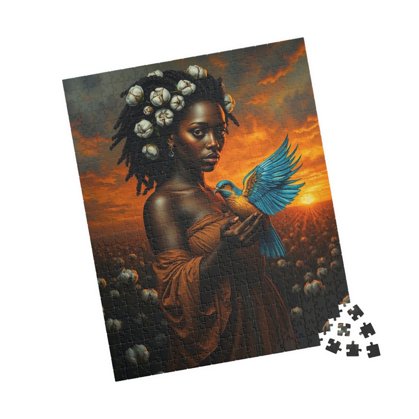 Black Woman in Cotton Field Jigsaw Puzzle, Black History African American Puzzle Art for Adults, Afrocentric Family Home Entertainment or Solo Fun, Friend Gift Puzzle The Puzzle Chest