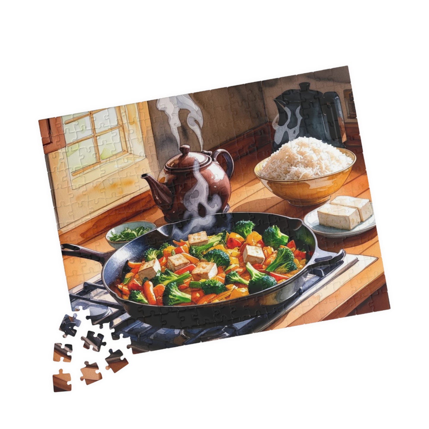 Cozy Kitchen Scene Jigsaw Puzzle, Food Lover Gift for Friend Cooking Enthusiast, Indoor Activity, Family Game Night, Holiday Present Puzzle The Puzzle Chest