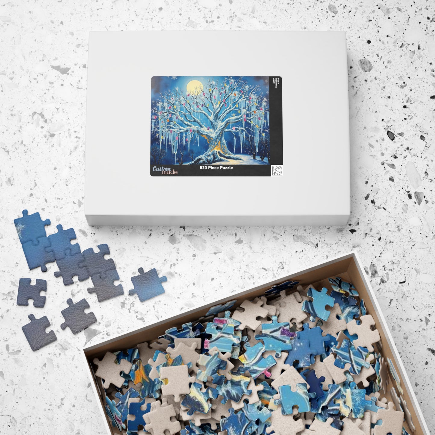 Winter Tree of Wishes Jigsaw Puzzle, 110-1014 Piece Holiday Gift for Friend, Family Activity, Christmas Winter Scene Cozy Home Entertainment