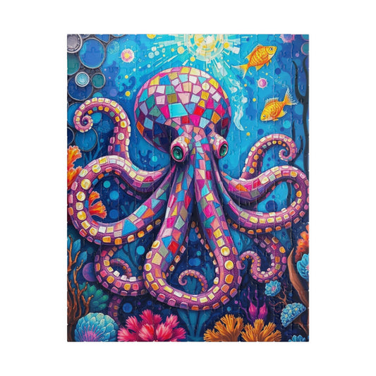 Mosaic Octopus Deep Sea Puzzle, Ocean-Themed Coral Reef and Fish Scene, Vibrant Marine Jigsaw Game for Adults and Teens, Ocean Lover Gift 252 pcs (Vertical) Puzzle The Puzzle Chest