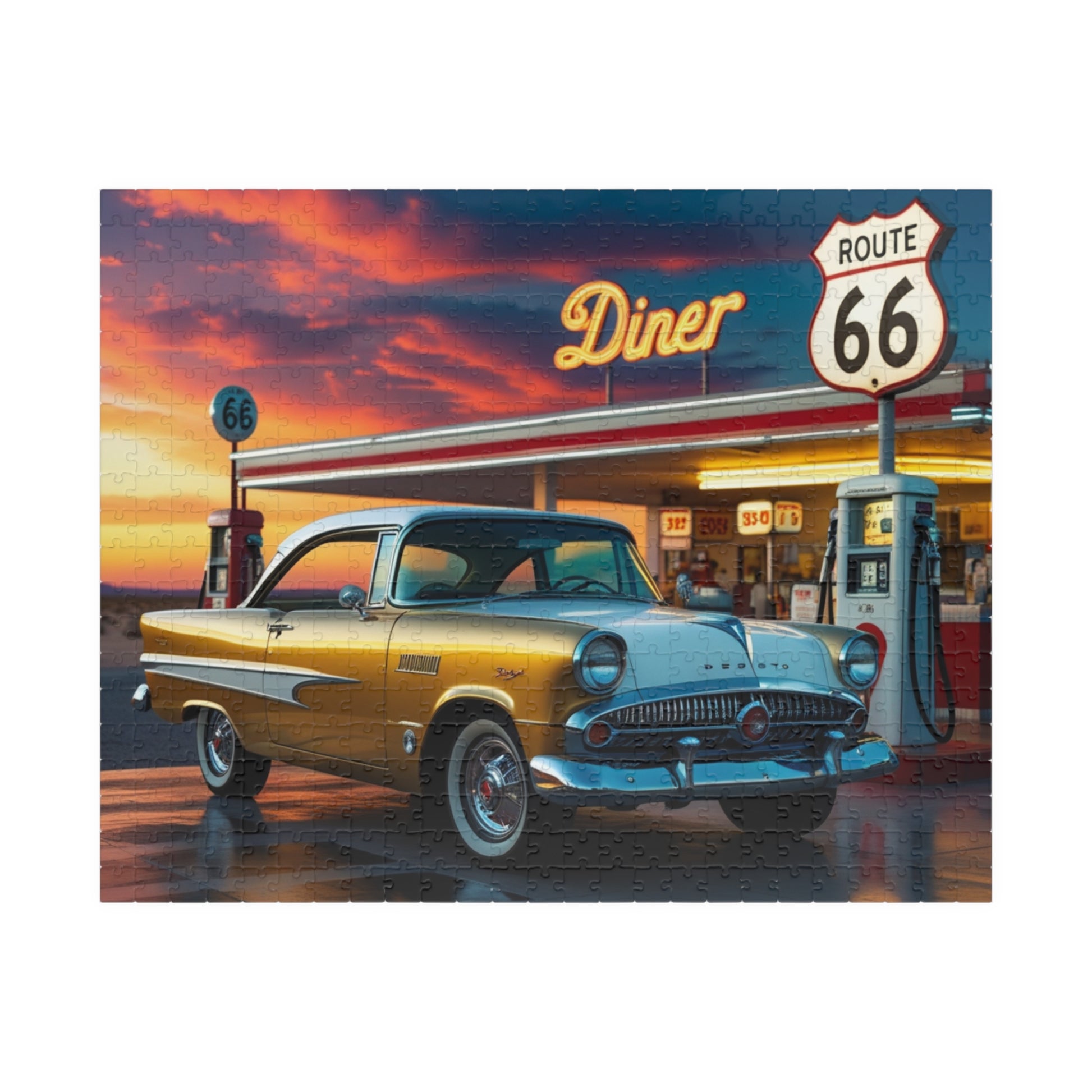 Vintage Car Puzzle - Classic 1959 Adventurer, Nostalgic Auto Scene 520 pcs (Horizontal) Puzzle The Puzzle Chest