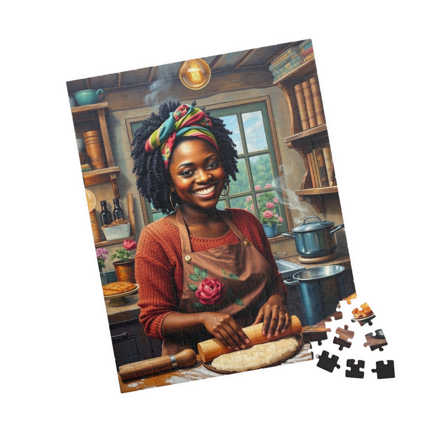 Cozy Baking Puzzle - African American Woman Cooking 110-1014 Piece, Perfect for Family Game Night, Gift for Bakers, Creative Hobby, Solo Fun Puzzle The Puzzle Chest