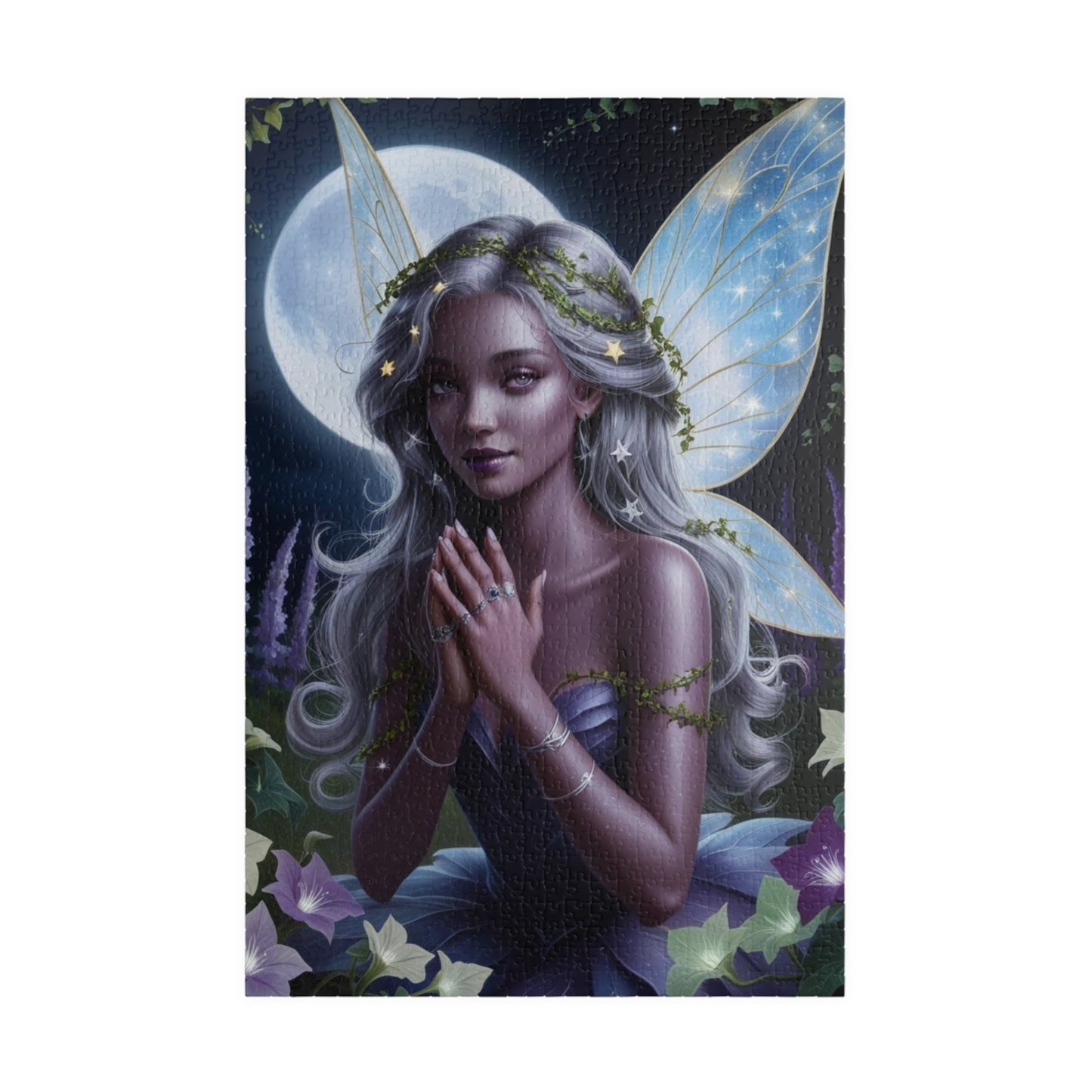 Moonlit Fairy Puzzle | 110-1014 Piece Adult Jigsaw Game | Creative Gift Idea for Puzzle Lover | Mindful Activity for Family Fun Brain Teaser 1014 pcs (Vertical) Puzzle The Puzzle Chest
