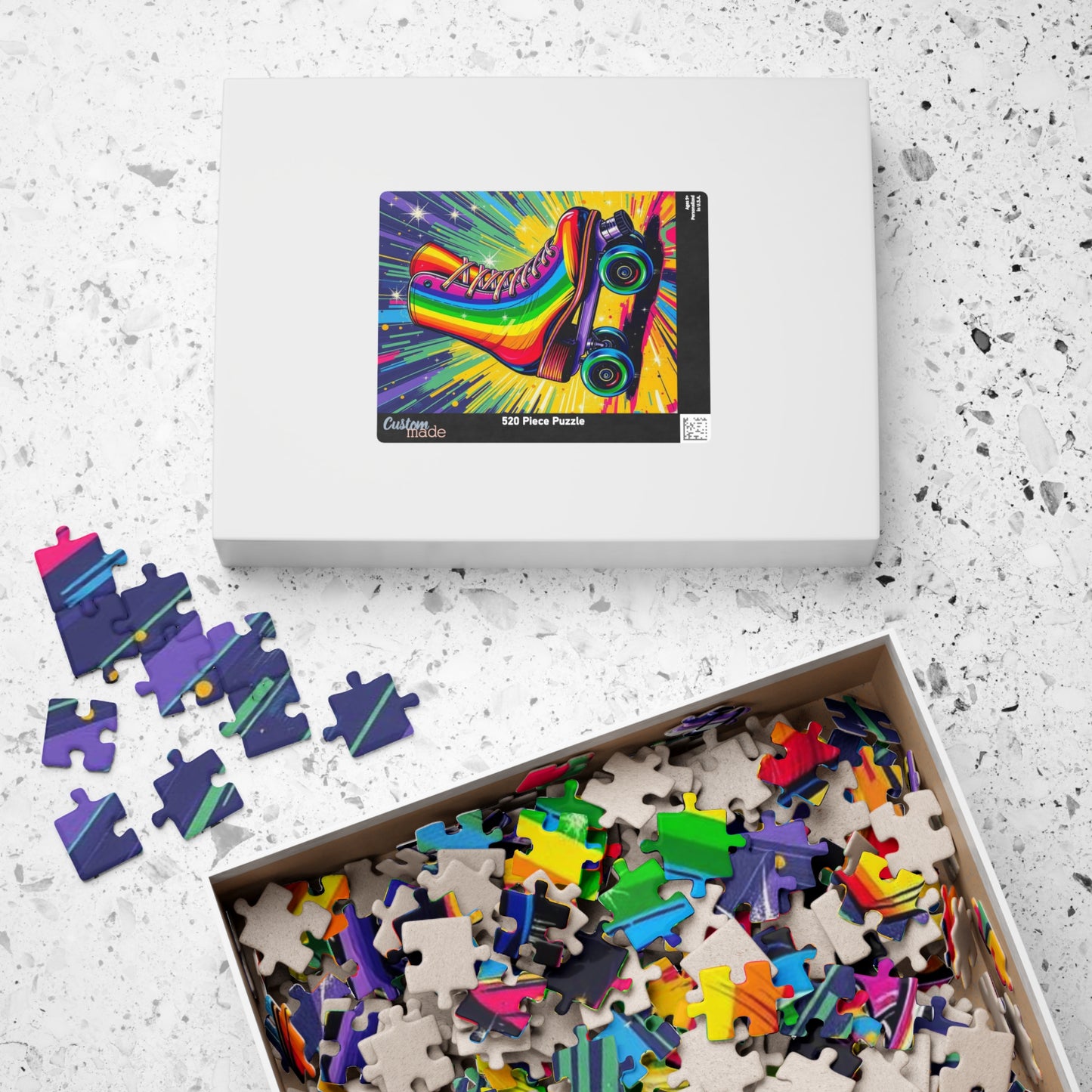 Rainbow Roller Skate Puzzle, Pop Art Jigsaw Fun Family Game, Colorful Home Entertainment, Gift for Hobbyist Puzzle Enthusiast Puzzle The Puzzle Chest