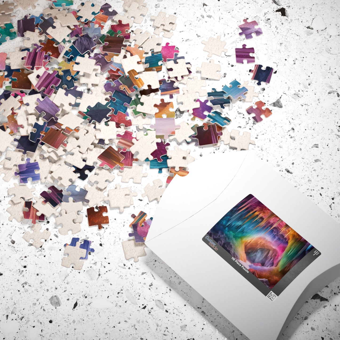 Crystal Craven Trippy Puzzle, Colorful Fantasy Mystical Rainbow Cave Scene, Challenging Jigsaw Game, Fun Family Activity, Meditation Tool Puzzle The Puzzle Chest